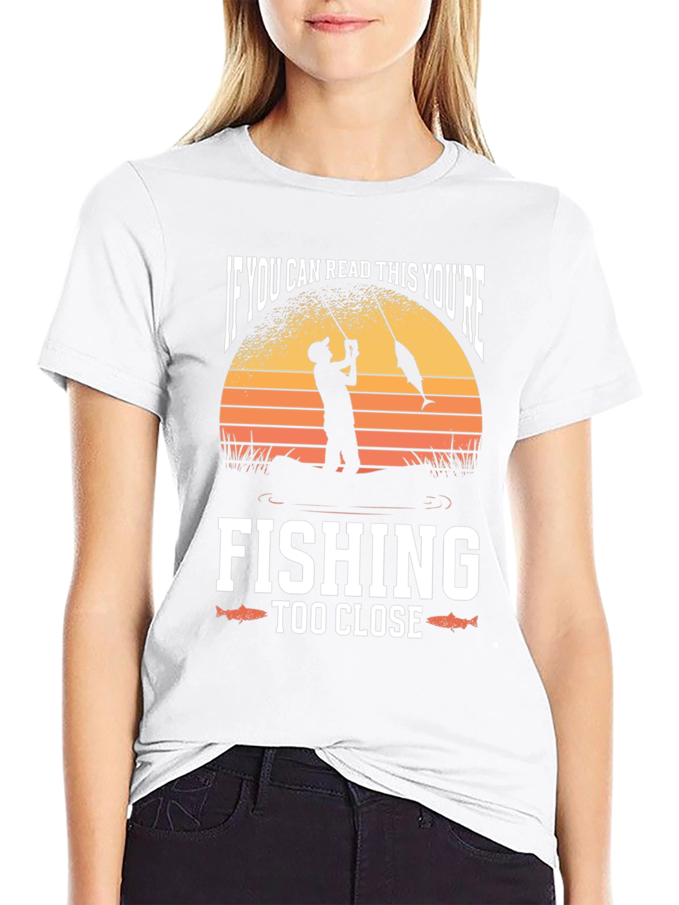 Black Funny Fishing T-Shirt - You're Fishing Too Close view 9