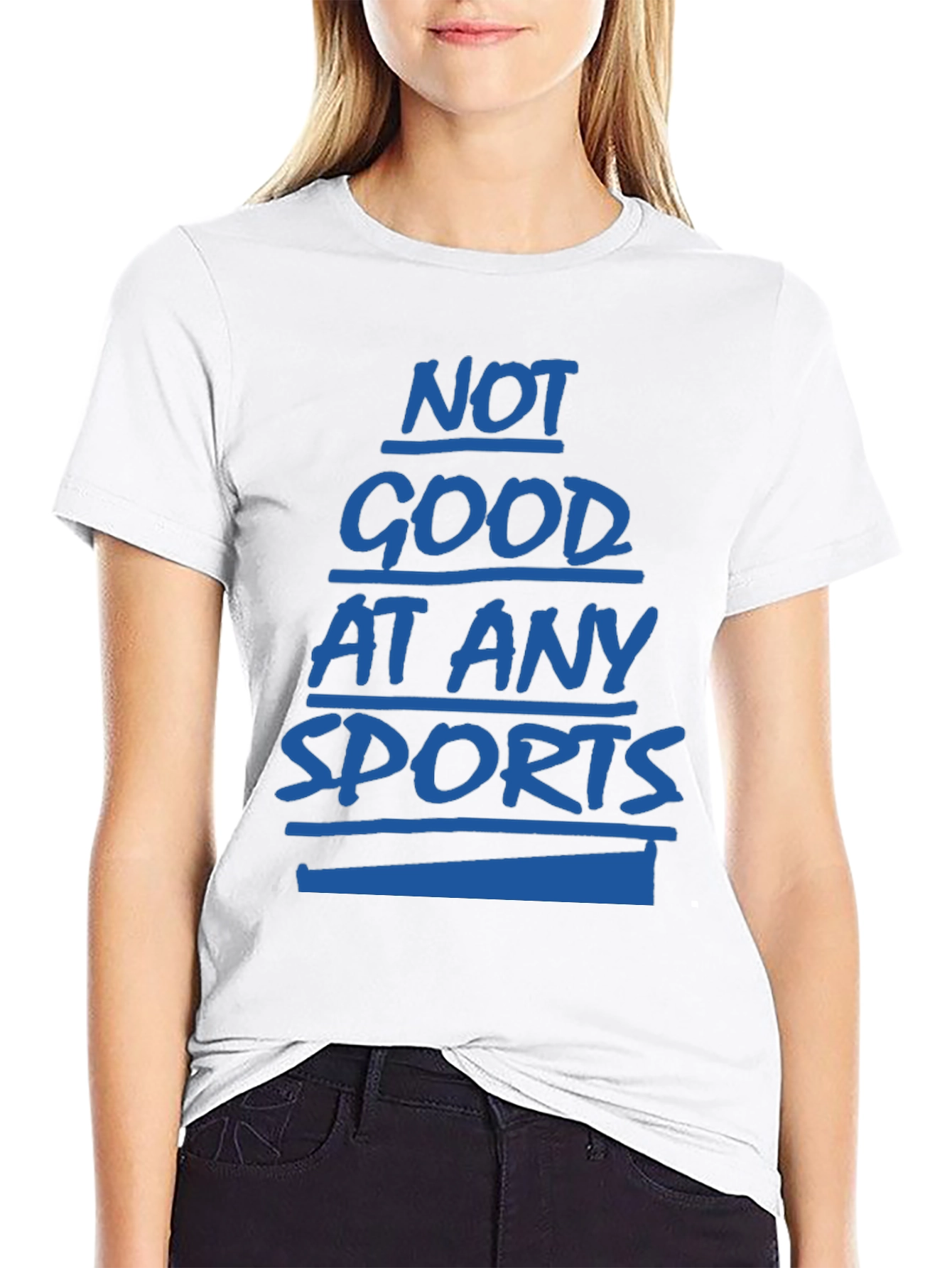Black Not Good at Any Sports Graphic T-Shirt view 9