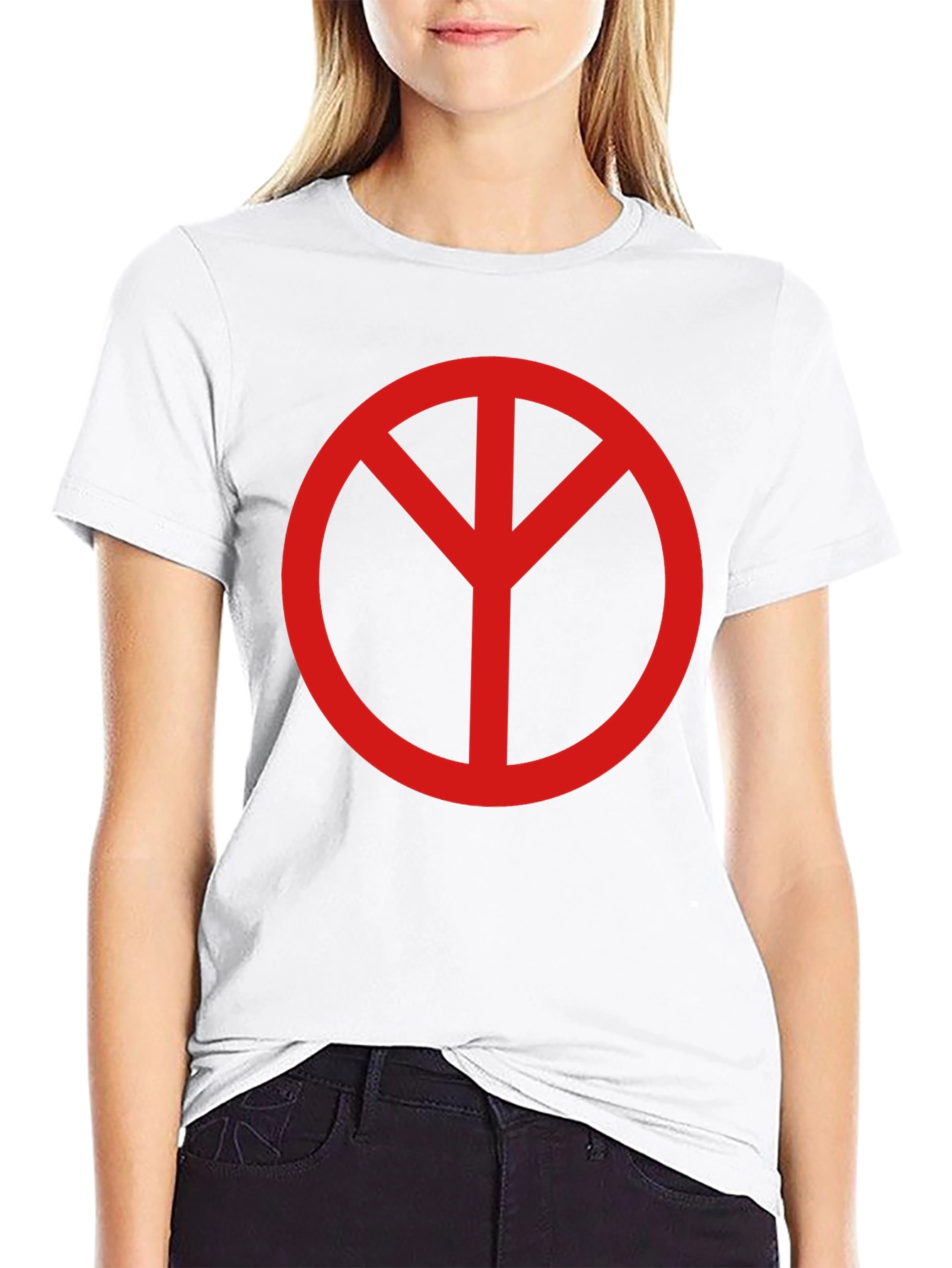 Black Peace Symbol Graphic Tee - Unisex Black T-Shirt view 9
