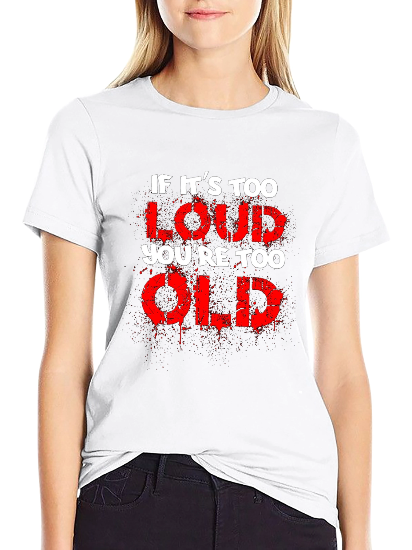 Black If It's Too Loud You're Too Old Graphic Tee view 9
