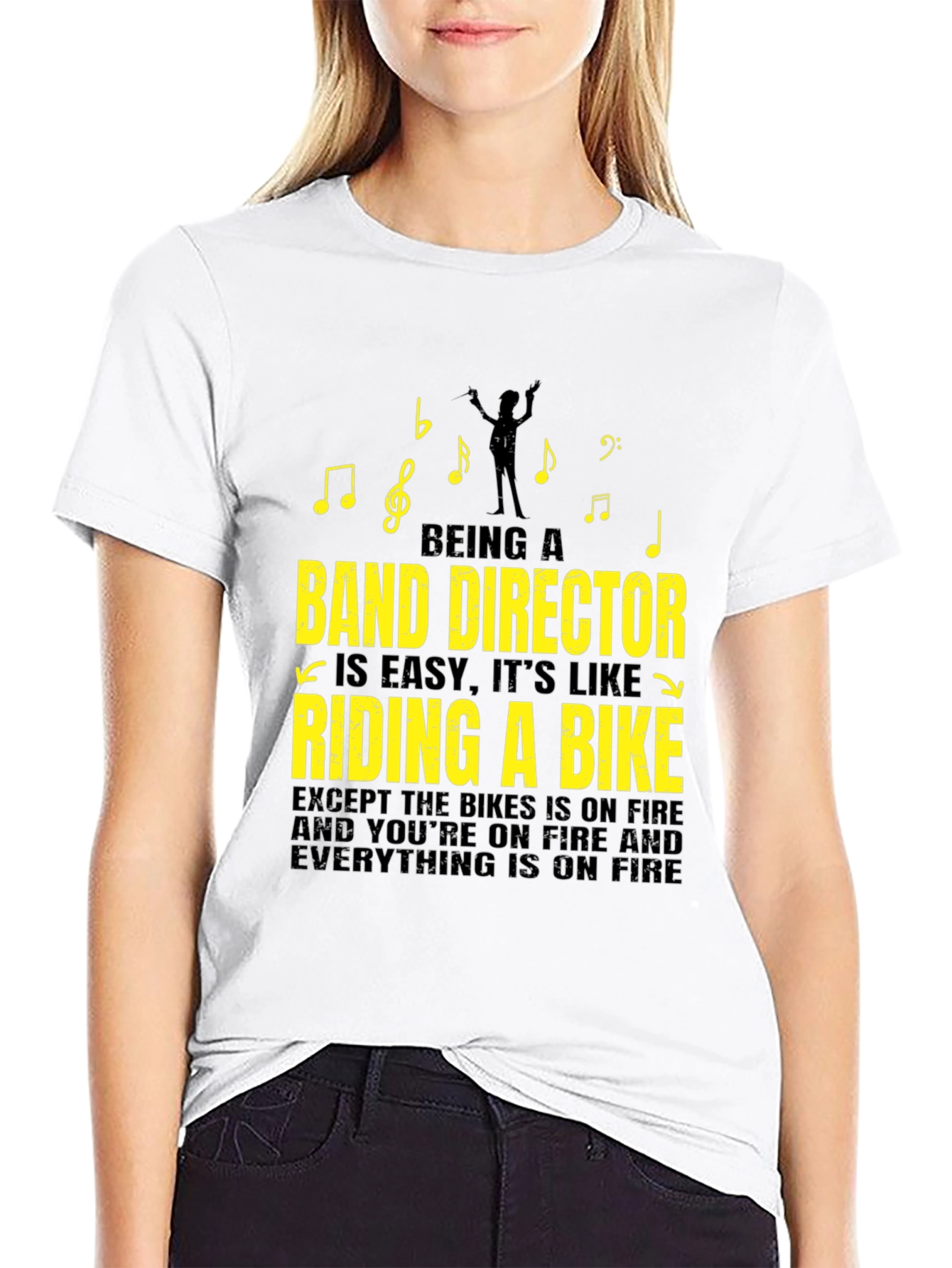 Black Band Director T-Shirt - Riding a Bike On Fire view 9