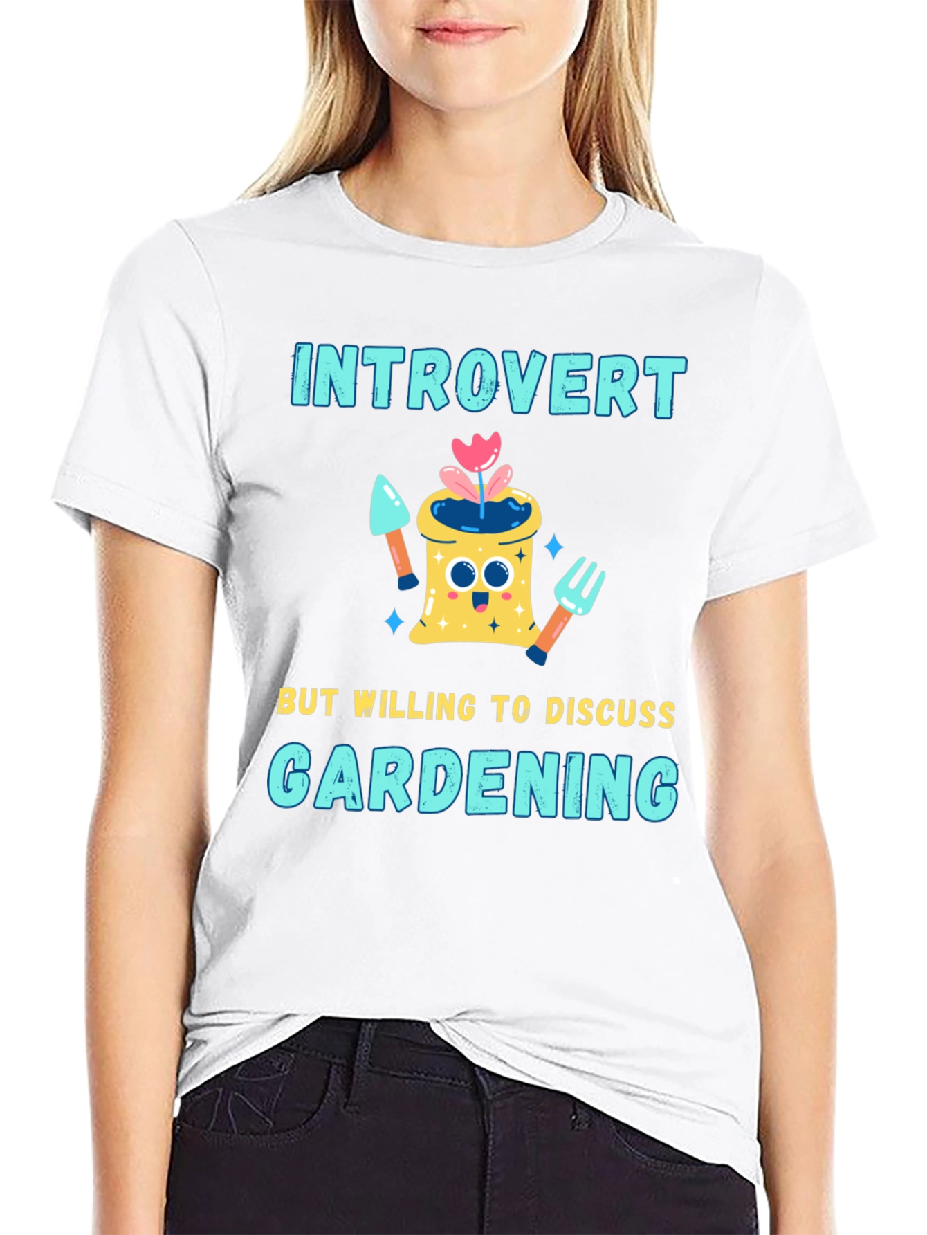 Black Introvert Gardening T-Shirt view 9