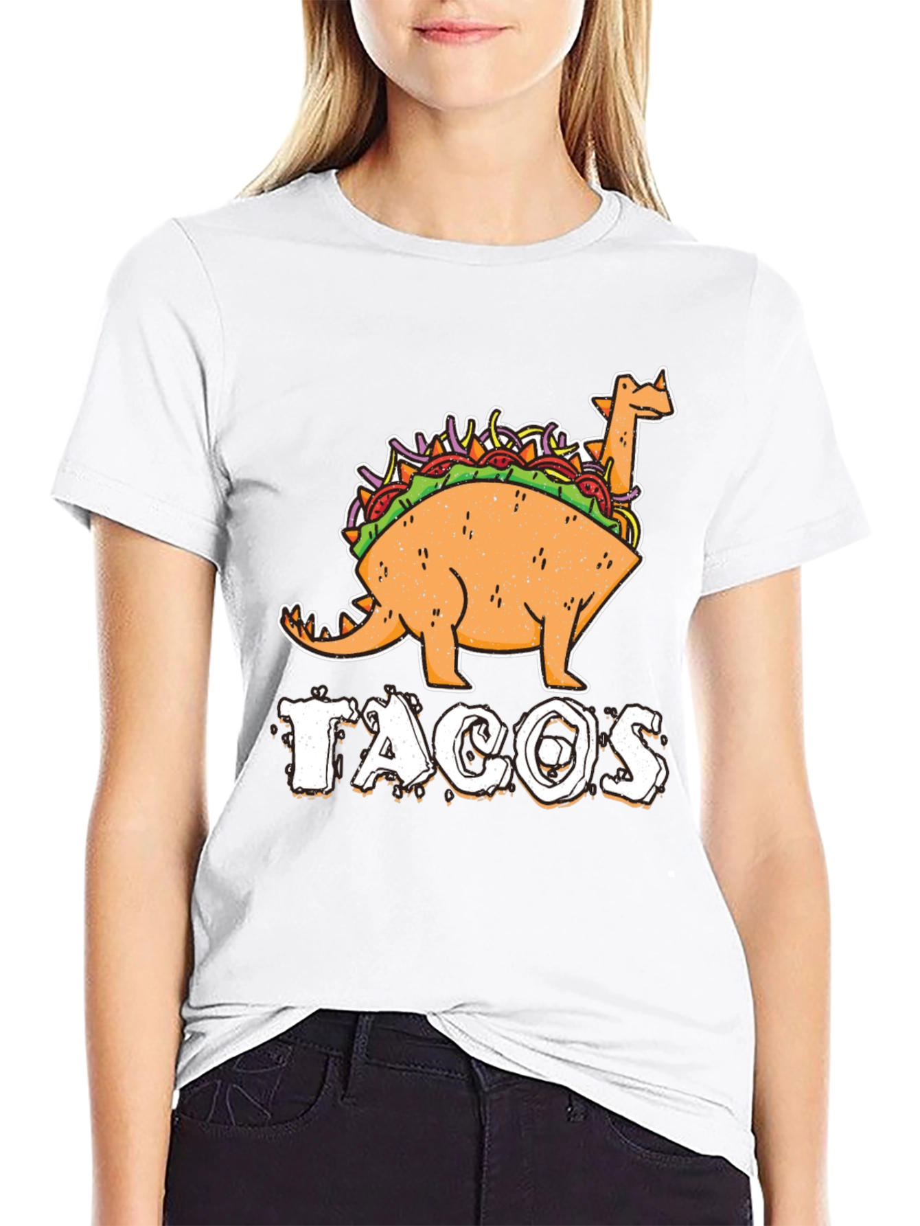 Black Taco Dinosaur T-Shirt - Funny Foodie Tee view 9