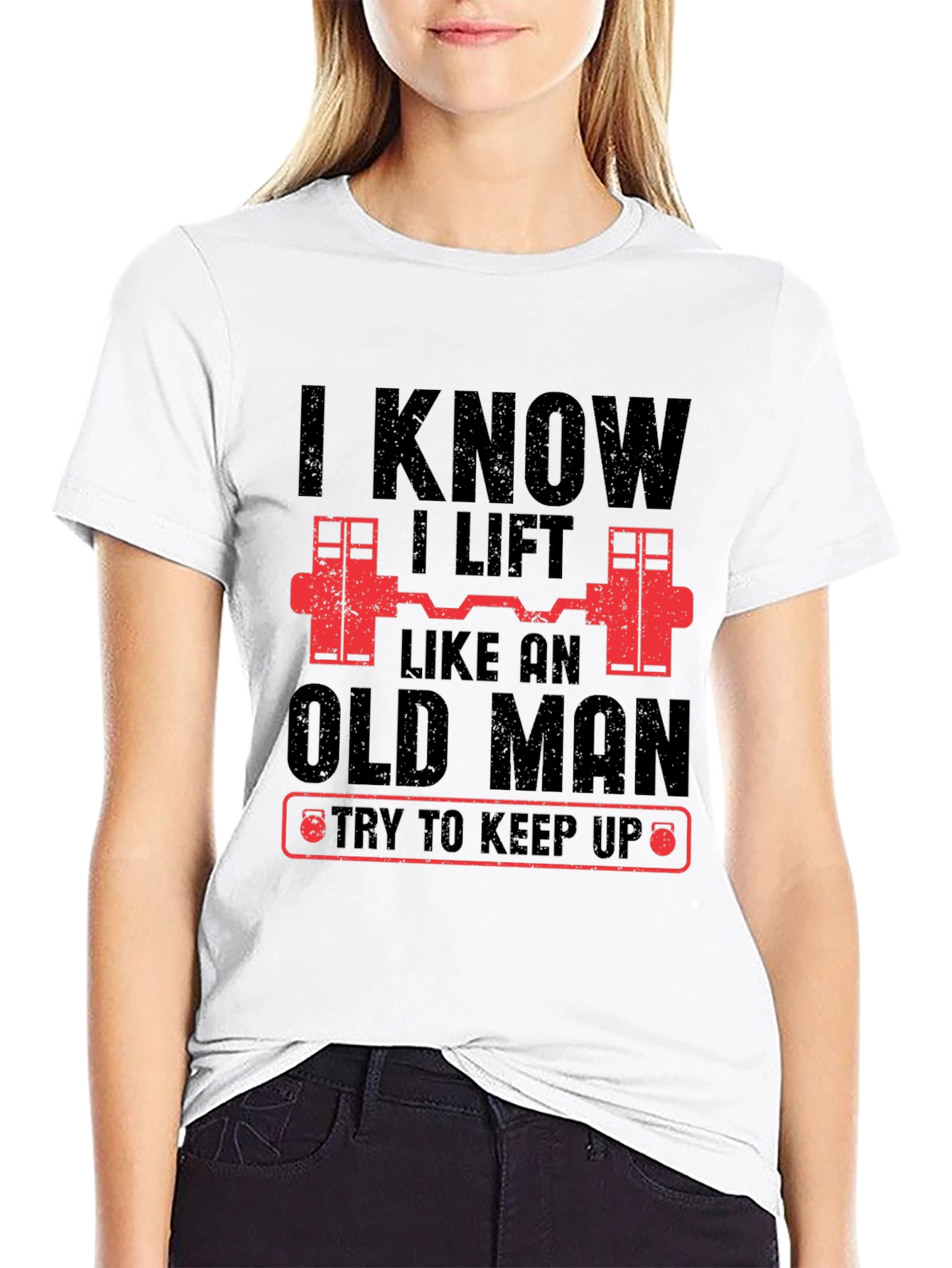 Black I Know I Lift Like An Old Man Funny Gym T-Shirt view 9