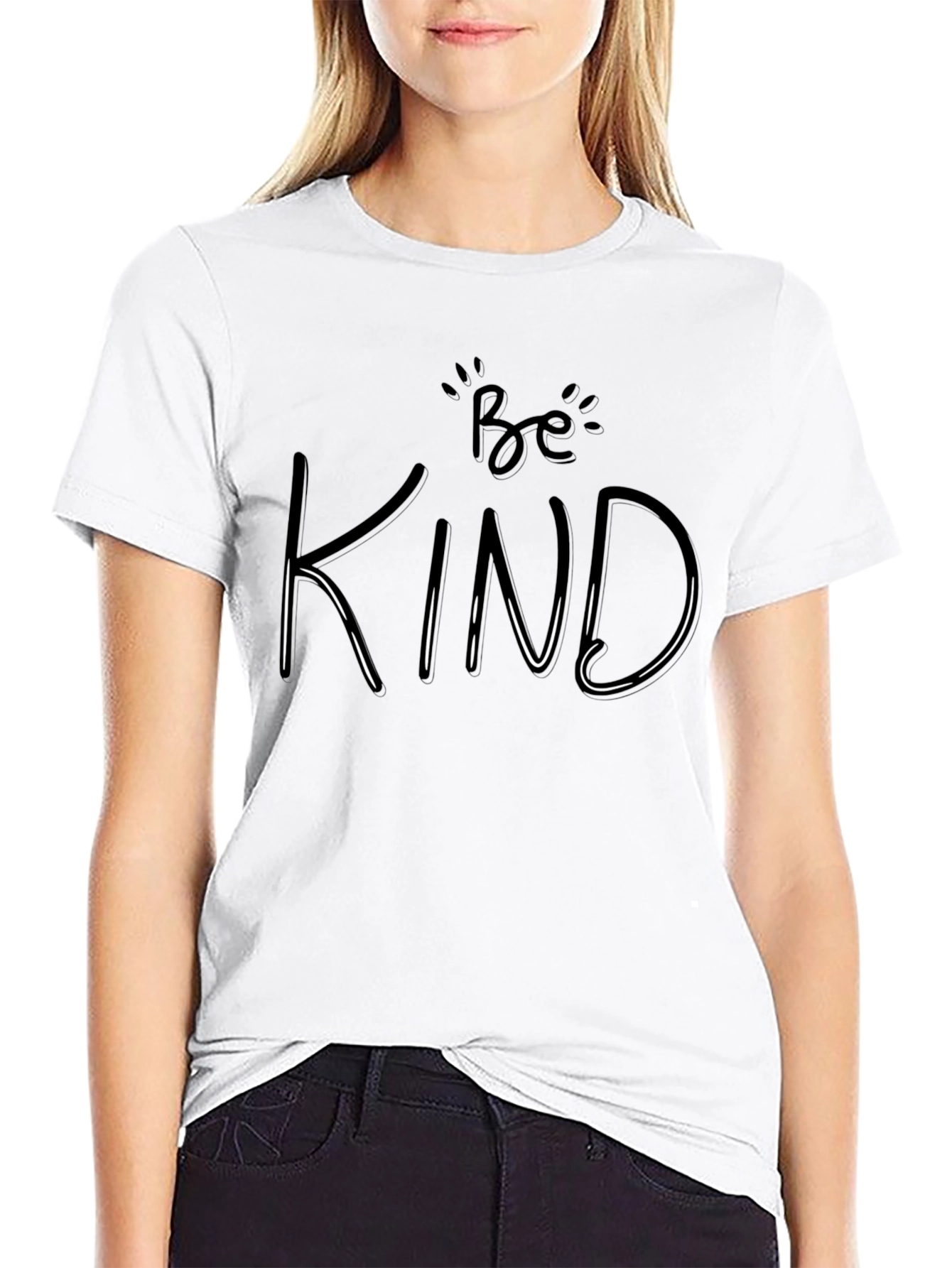 Black Be Kind Graphic Tee - Black Casual T-Shirt view 9