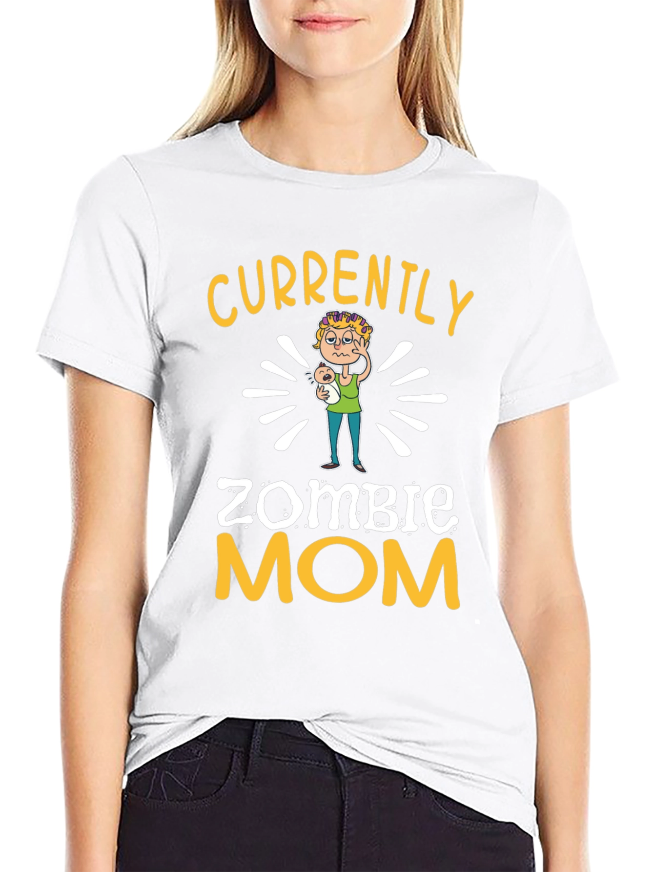 Black Zombie Mom Graphic T-Shirt - Funny Mother's Day Tee view 9