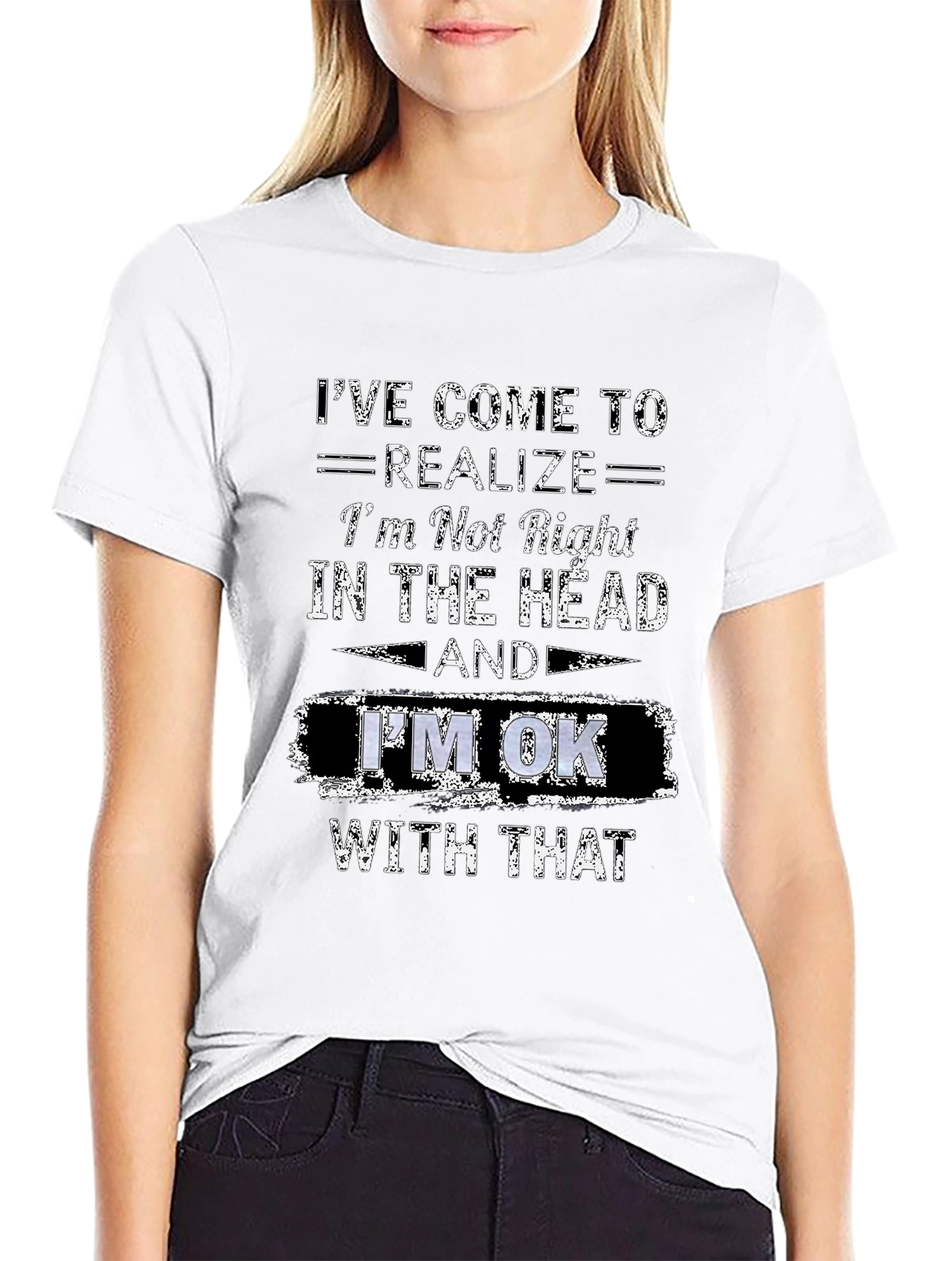 Black Funny Graphic T-Shirt - I'm Not Right in the Head view 9