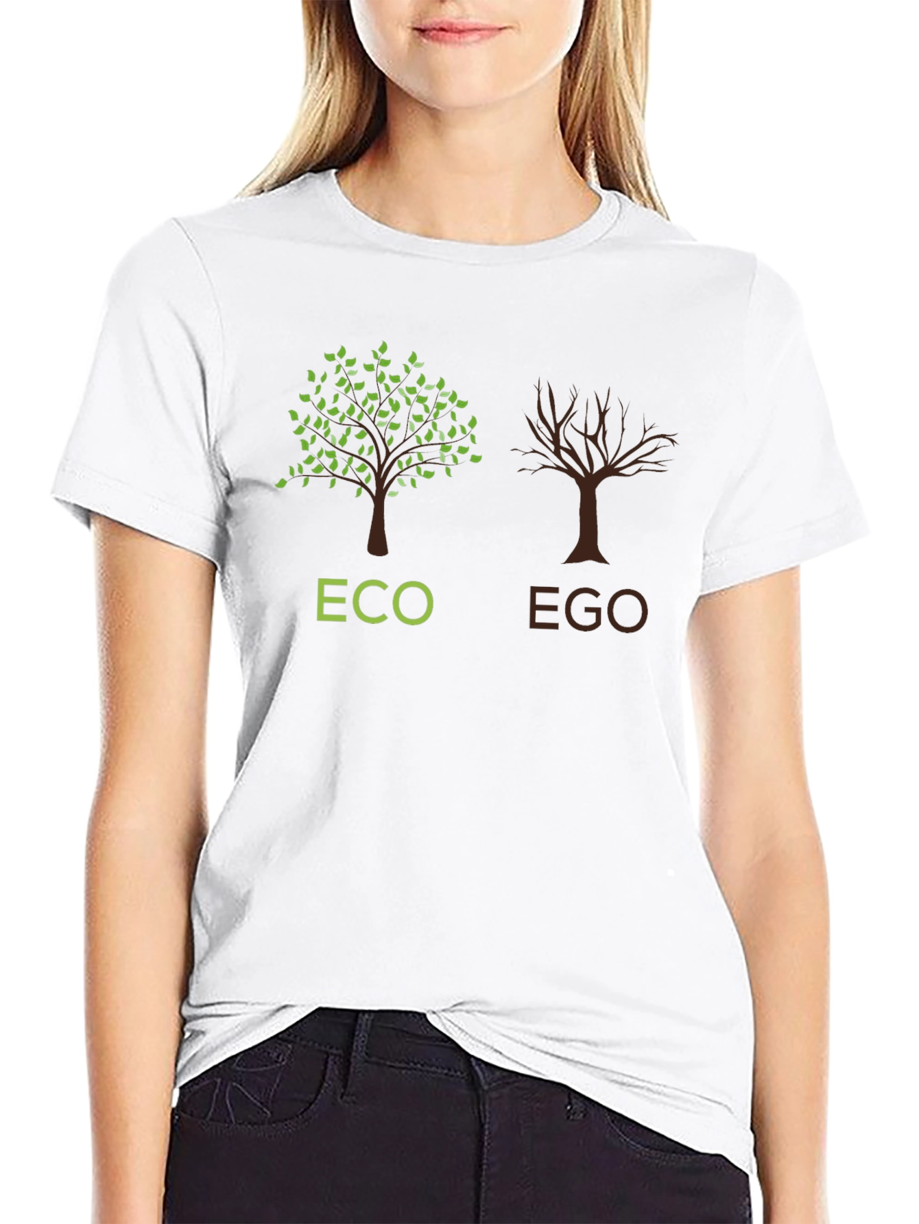 Black Eco vs Ego Graphic T-Shirt view 9