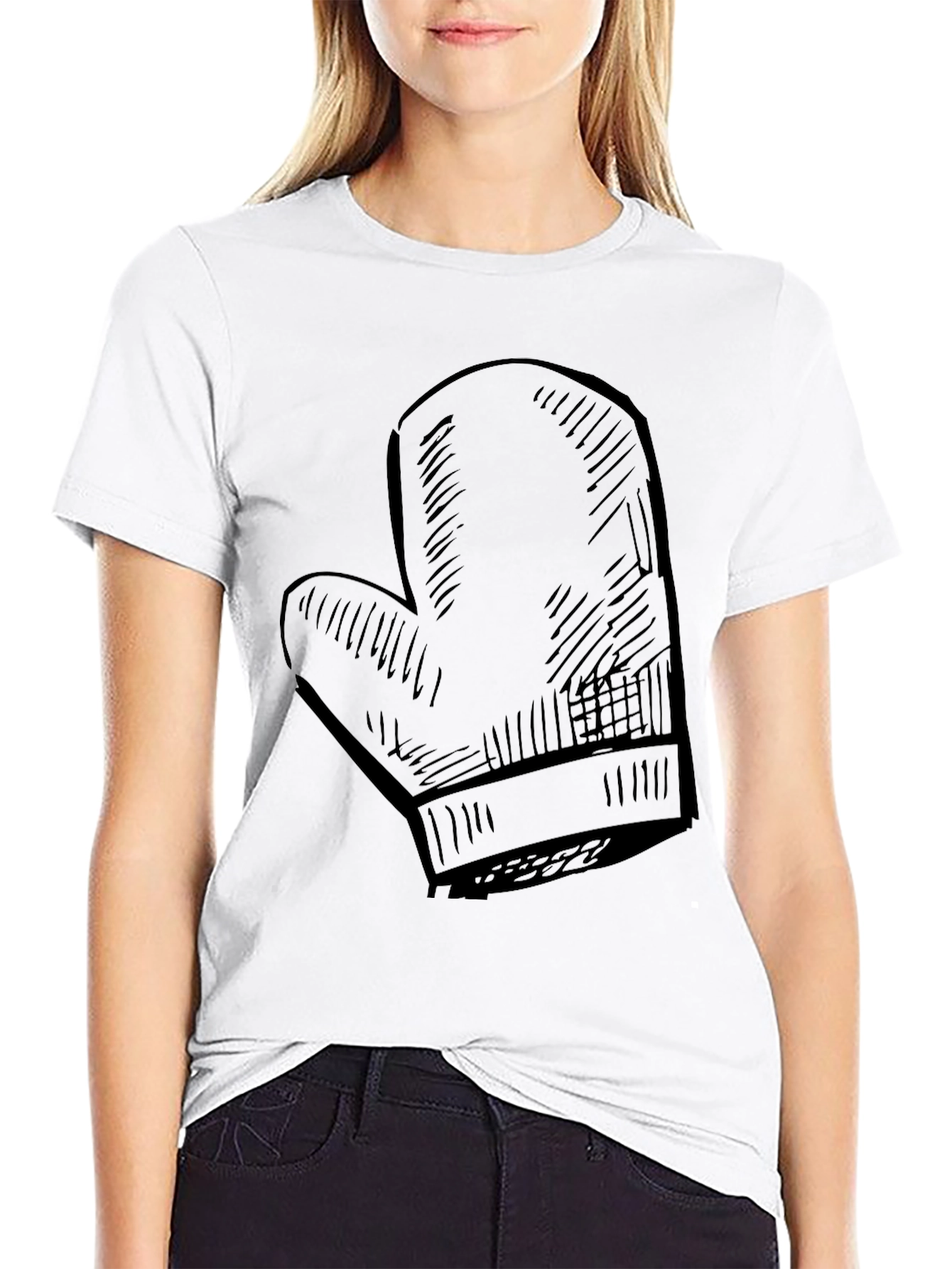 Black Chef's Oven Mitt Graphic Tee - Black Cotton T-Shirt view 9