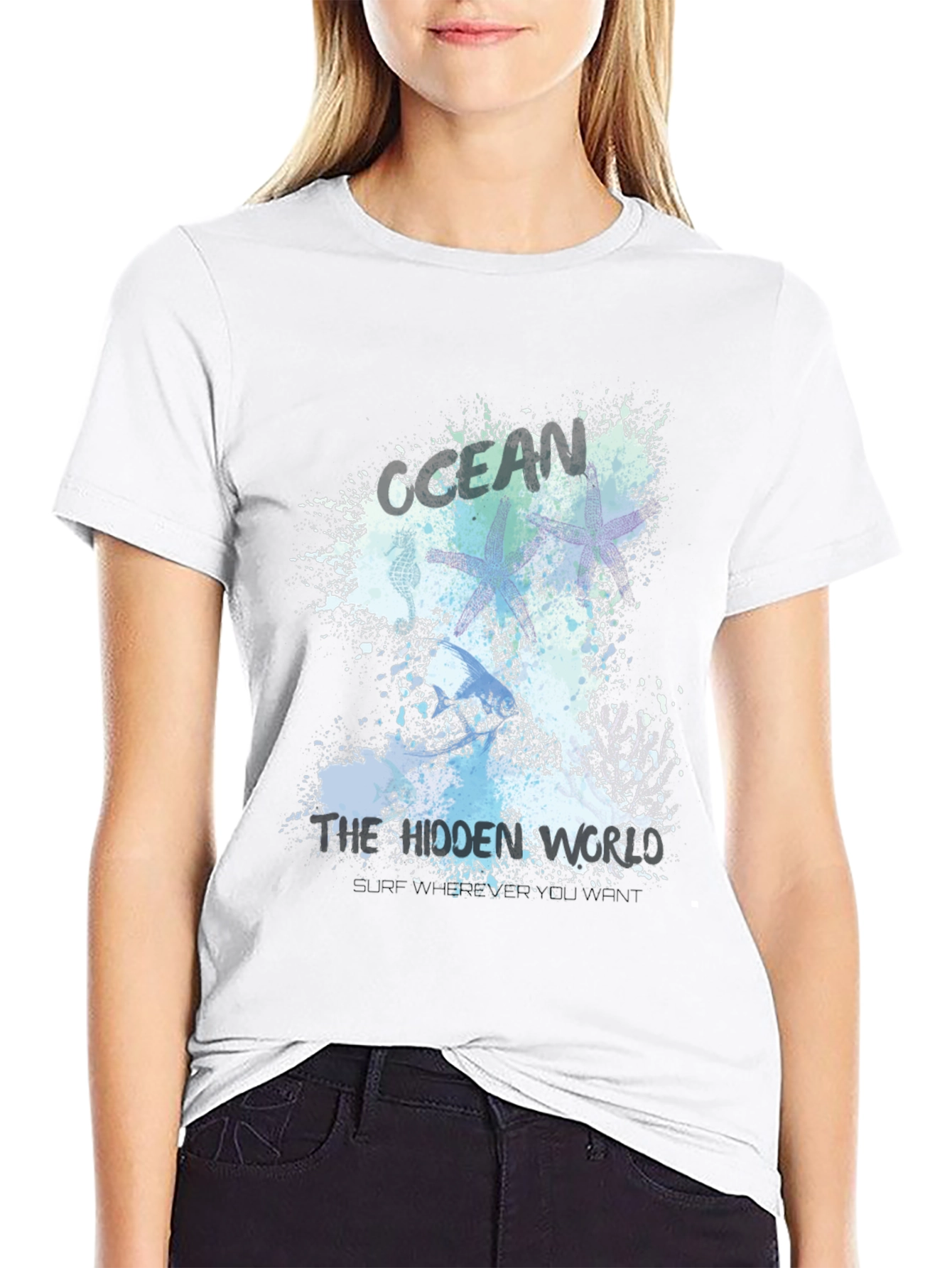Black Ocean Hidden World Black Graphic Tee view 9