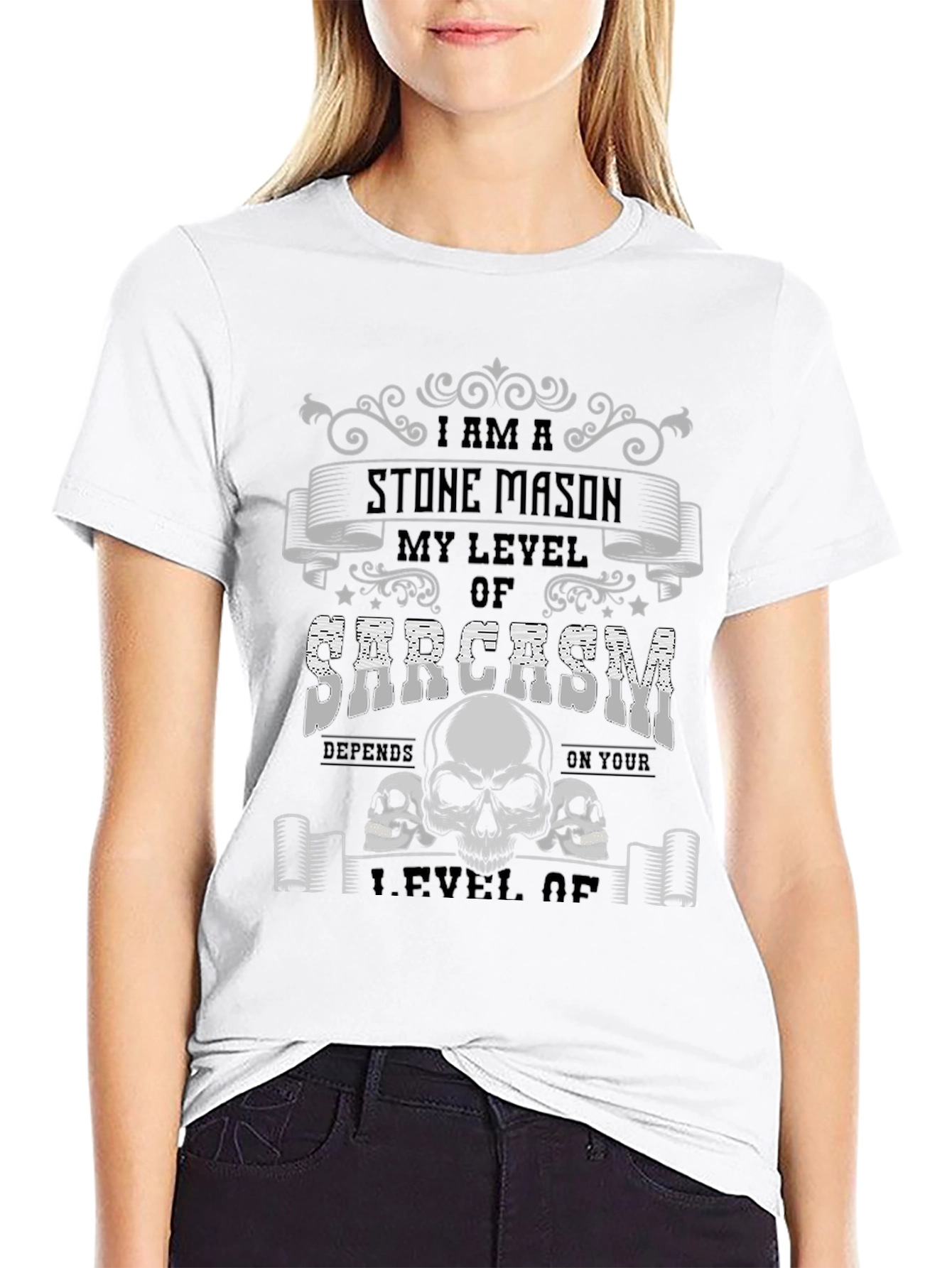 Black Stone Mason Sarcasm T-Shirt view 9
