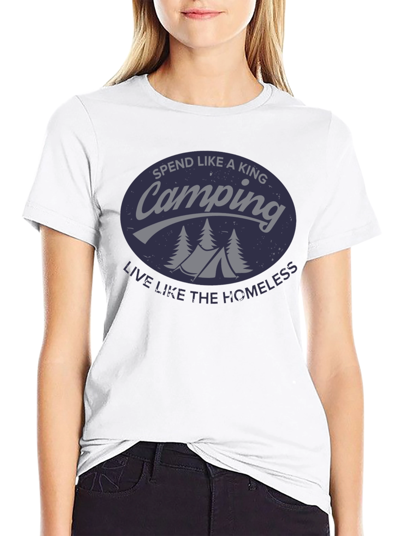 Black Camping King T-Shirt - Funny Outdoor Adventure Tee view 9