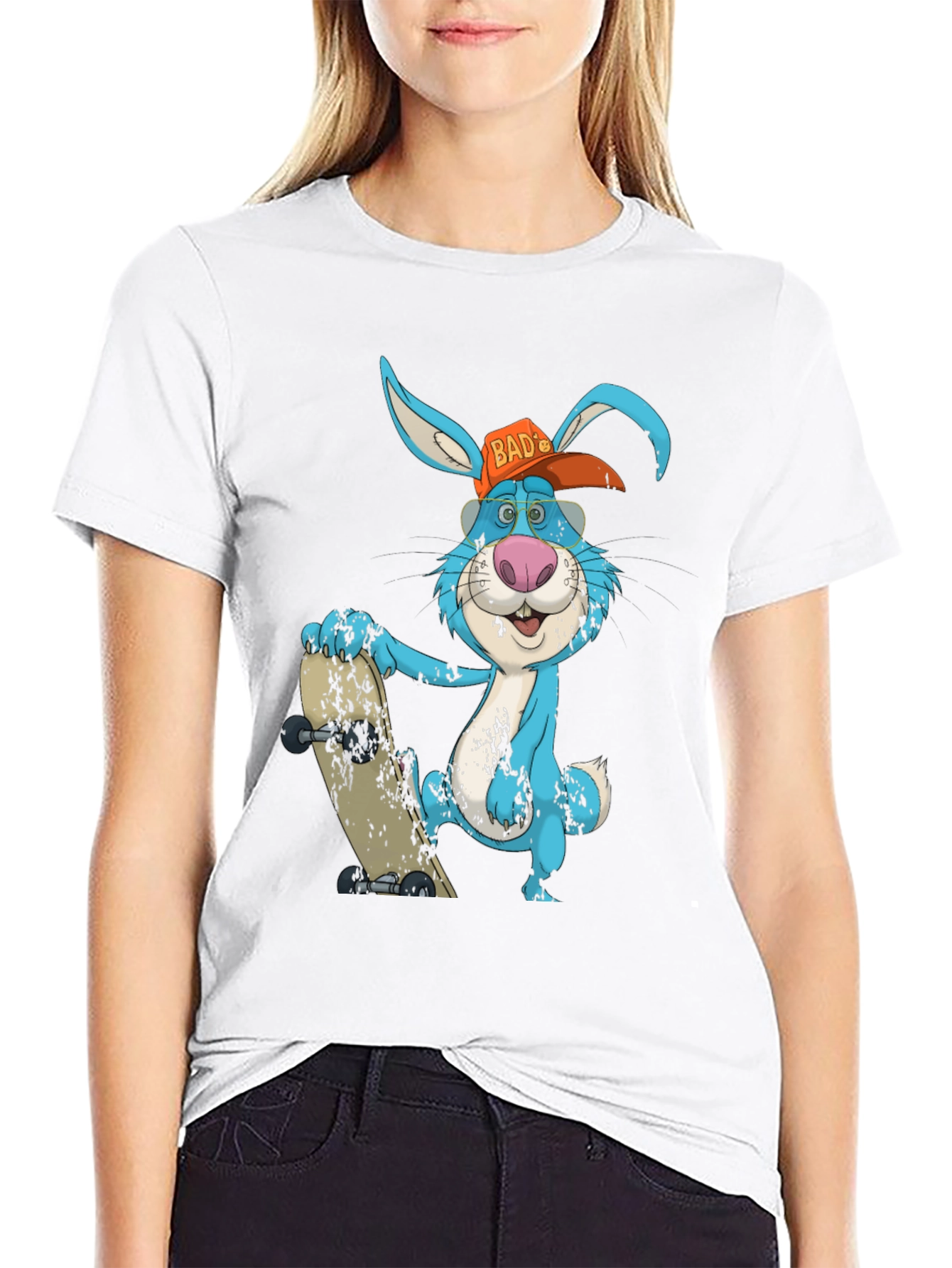 Black Bad Bunny Skater T-Shirt view 9