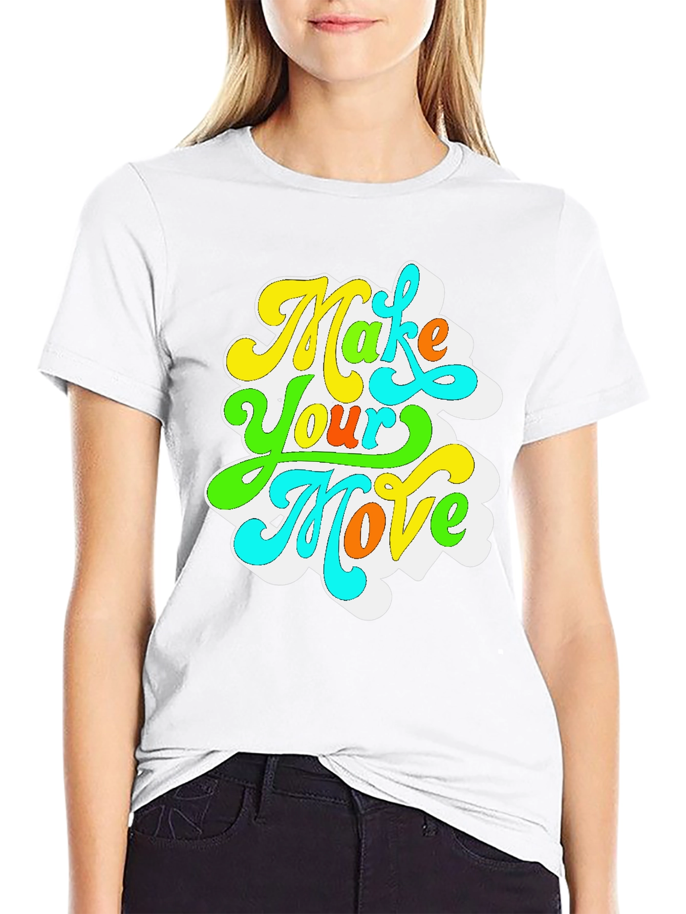 Black Make Your Move Retro Graphic T-Shirt view 9