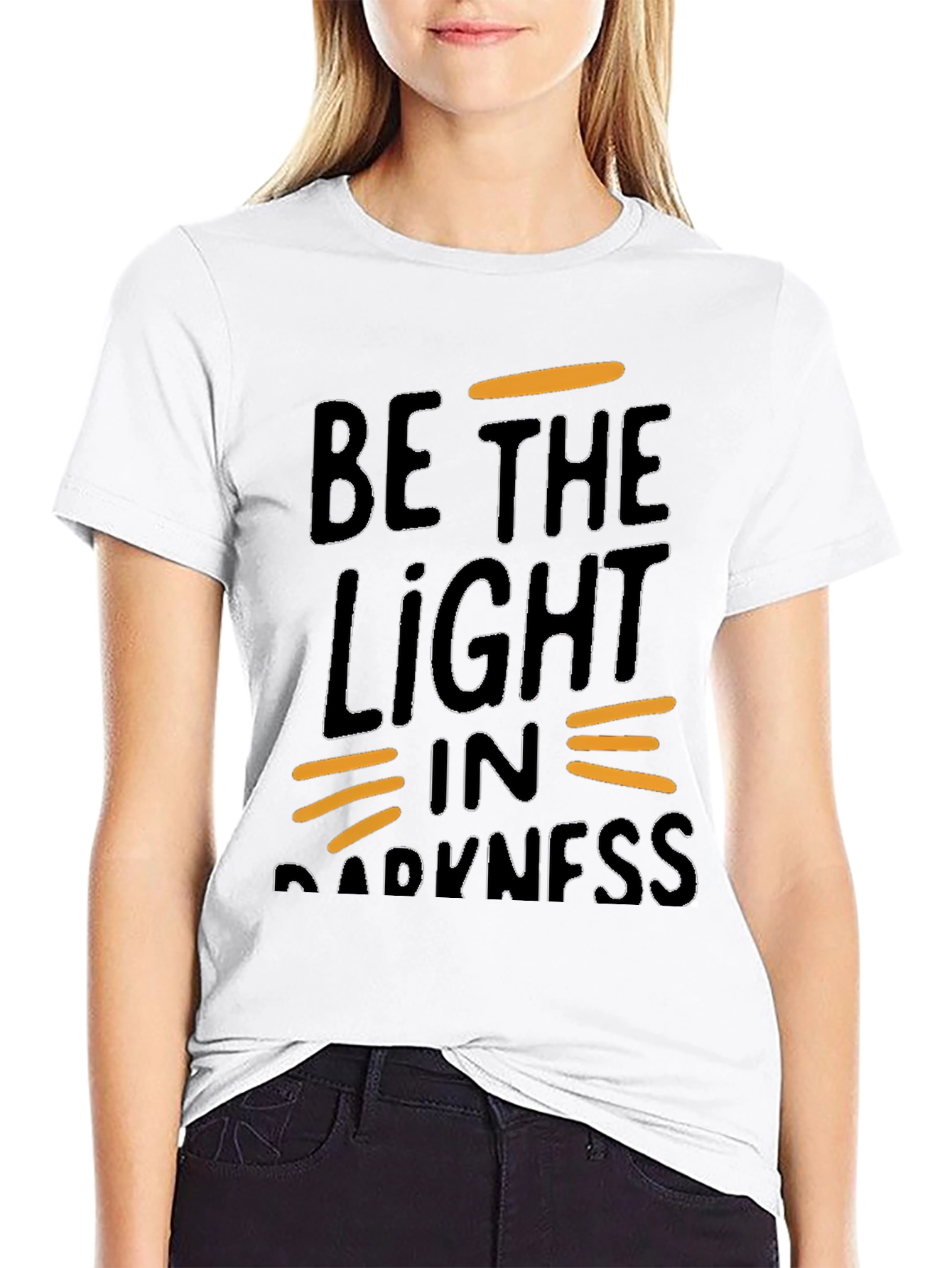 Black Be the Light in Darkness Graphic Tee view 9