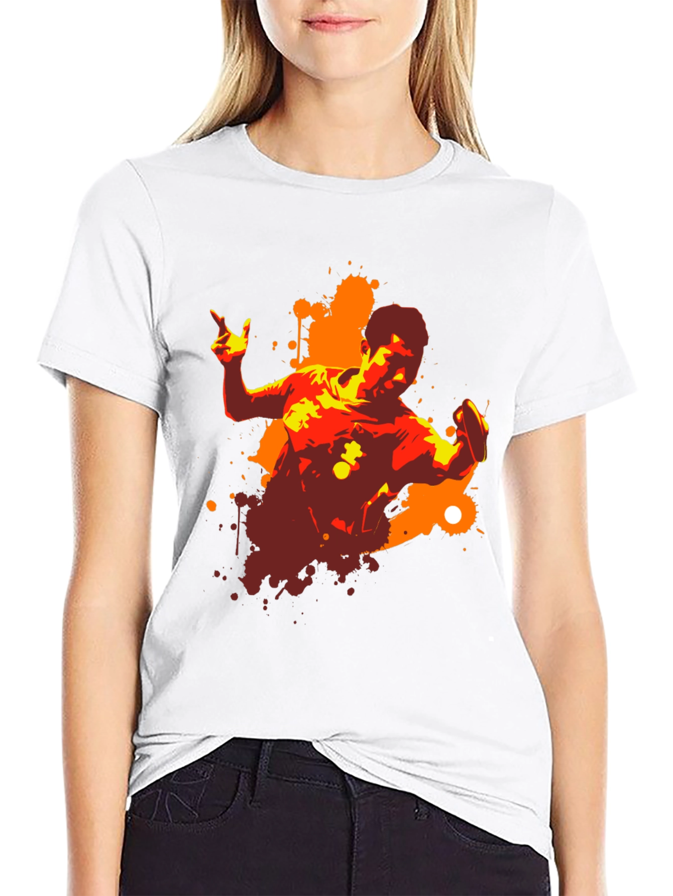 Black Graphic Print Men's Black T-Shirt view 9