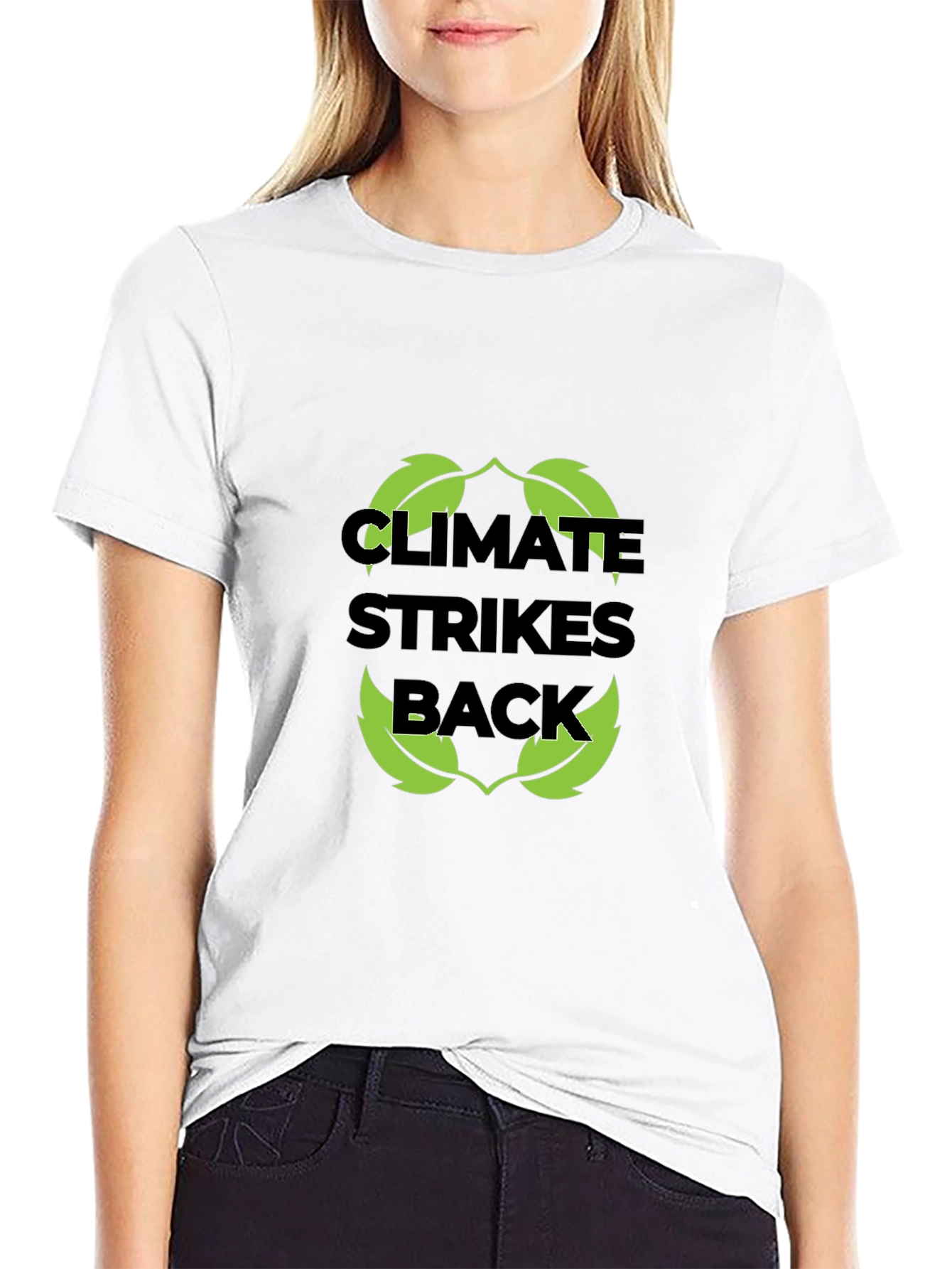 Black Climate Strikes Back T-Shirt - Eco-Friendly Design view 9
