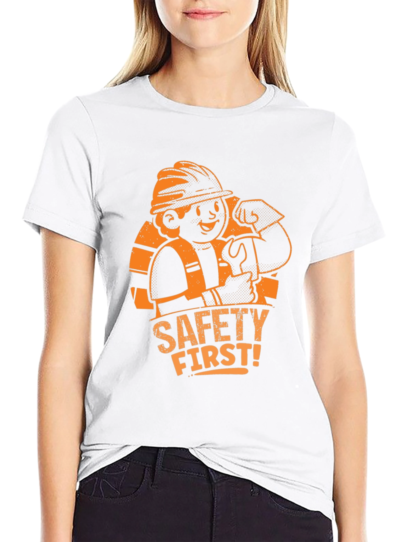 Black Safety First! Graphic T-Shirt view 9
