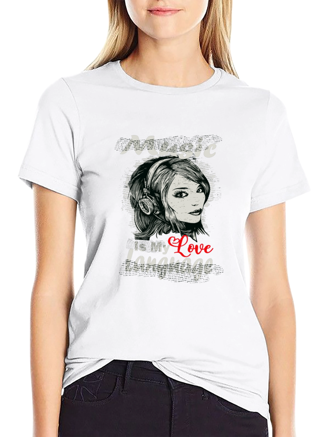 Black Music Is My Love Language Black T-Shirt view 9