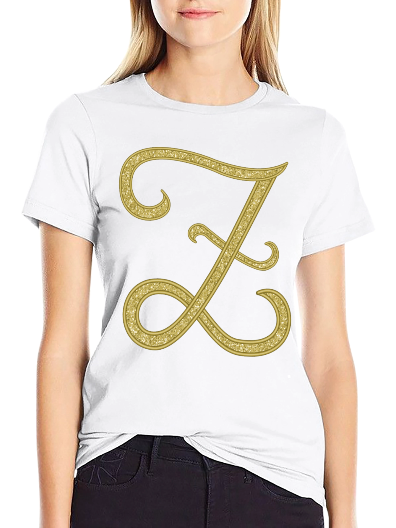 Black Elegant Letter Z T-Shirt - Stylish Initial Tee view 9