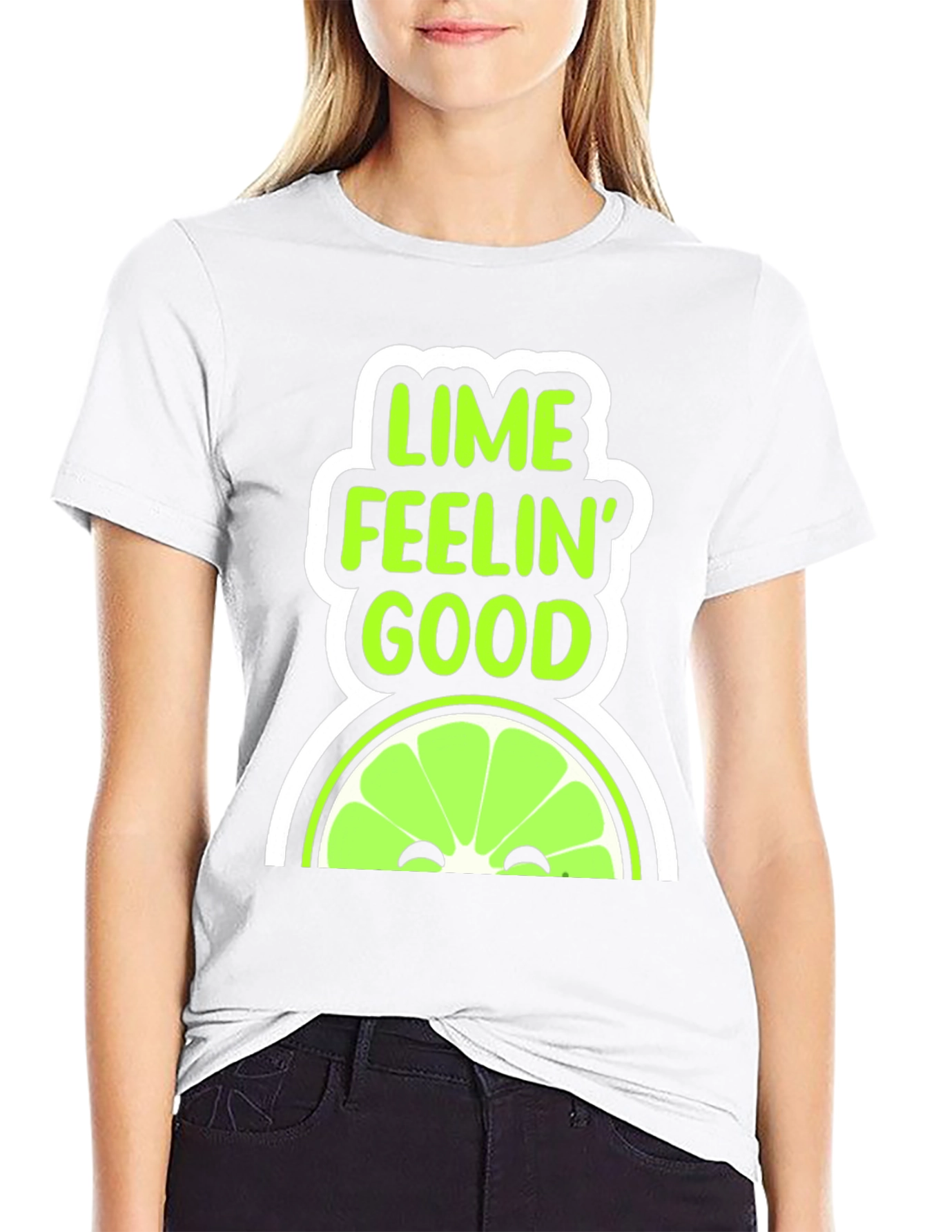 Black Lime Feelin' Good Graphic T-Shirt view 9