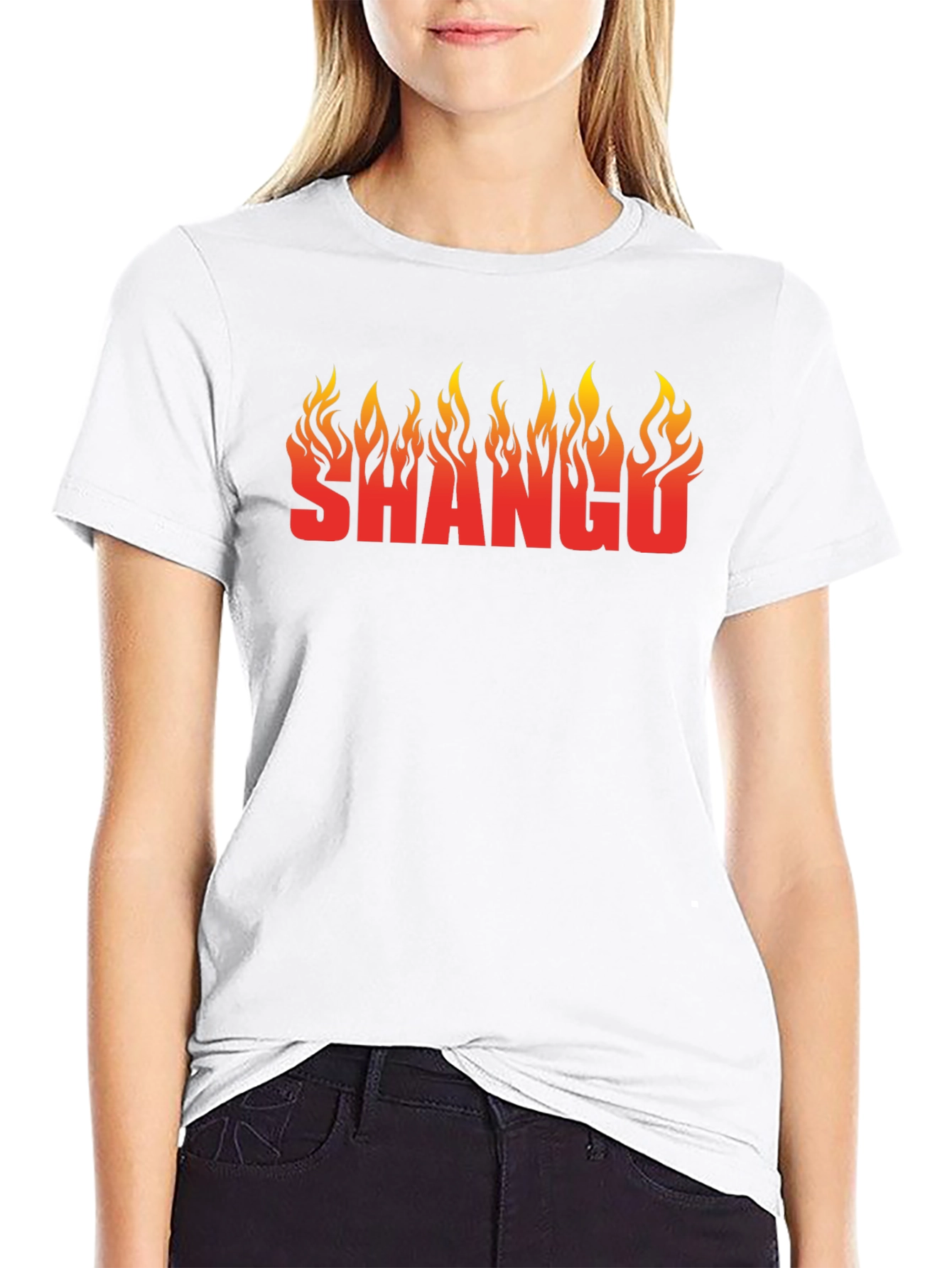 Black Shango Flame Graphic Black T-Shirt view 9
