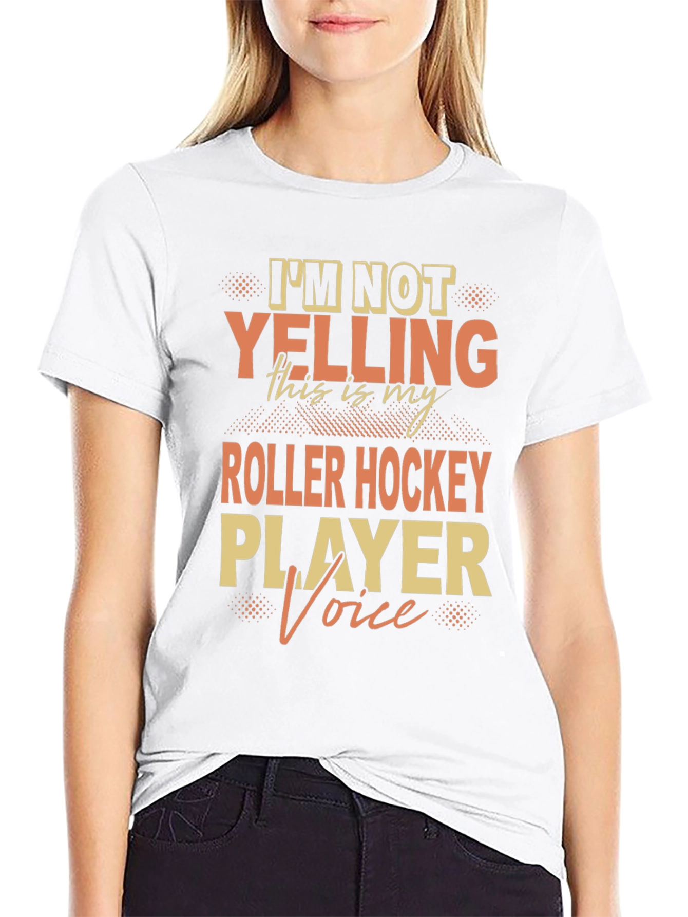 Black Roller Hockey Player Voice T-Shirt view 9