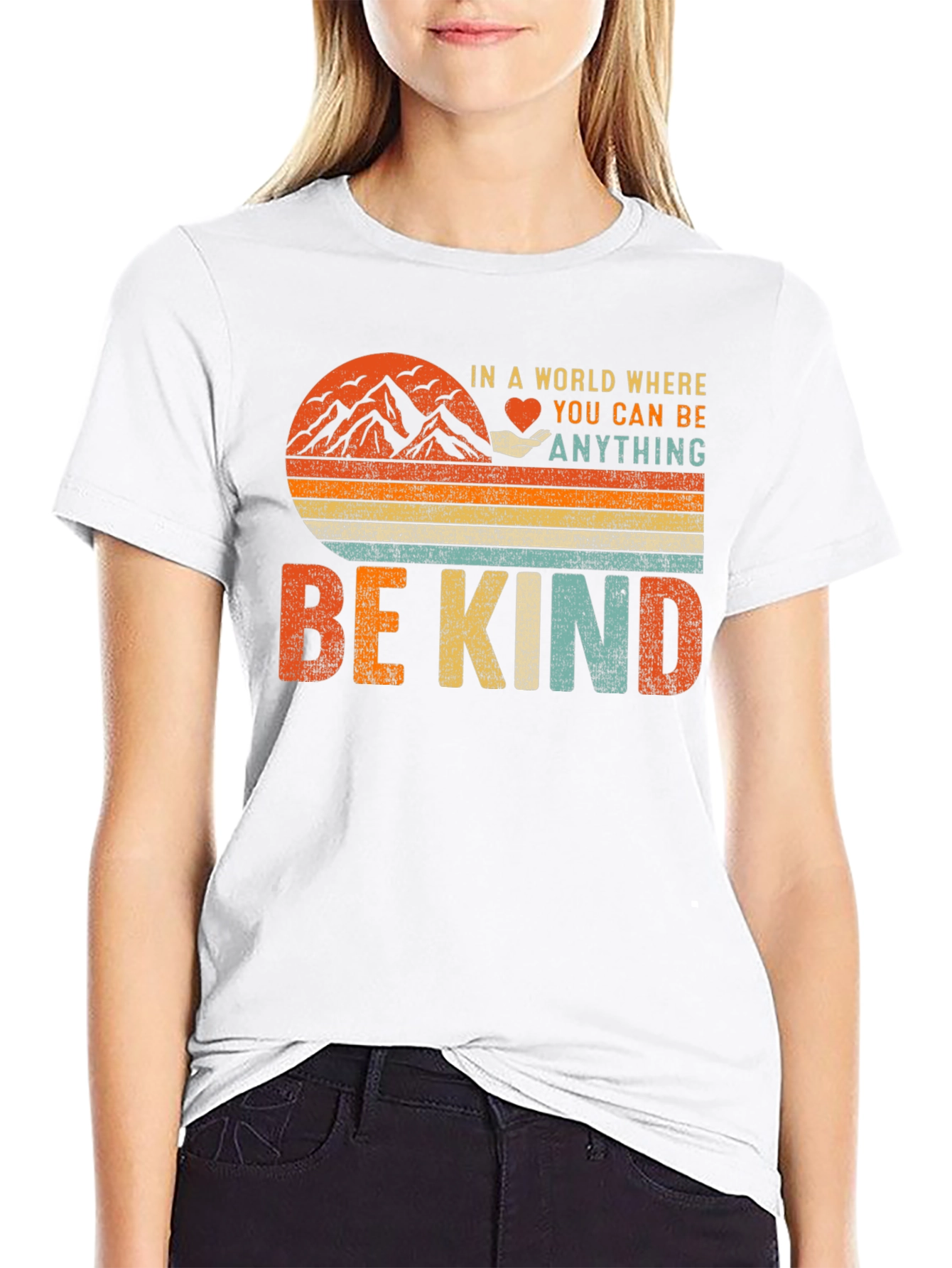 Black Be Kind Graphic T-Shirt - Inspiring Vintage Design view 9