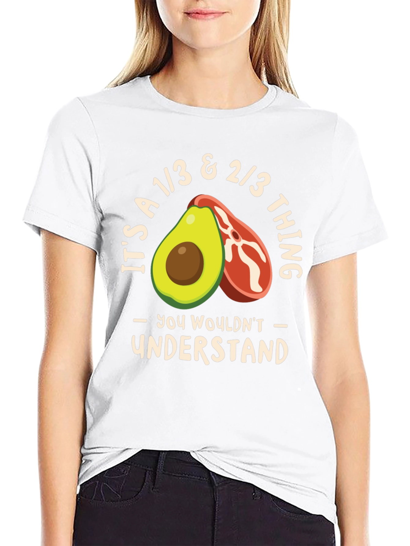 Black Avocado & Steak Funny Keto T-Shirt view 9