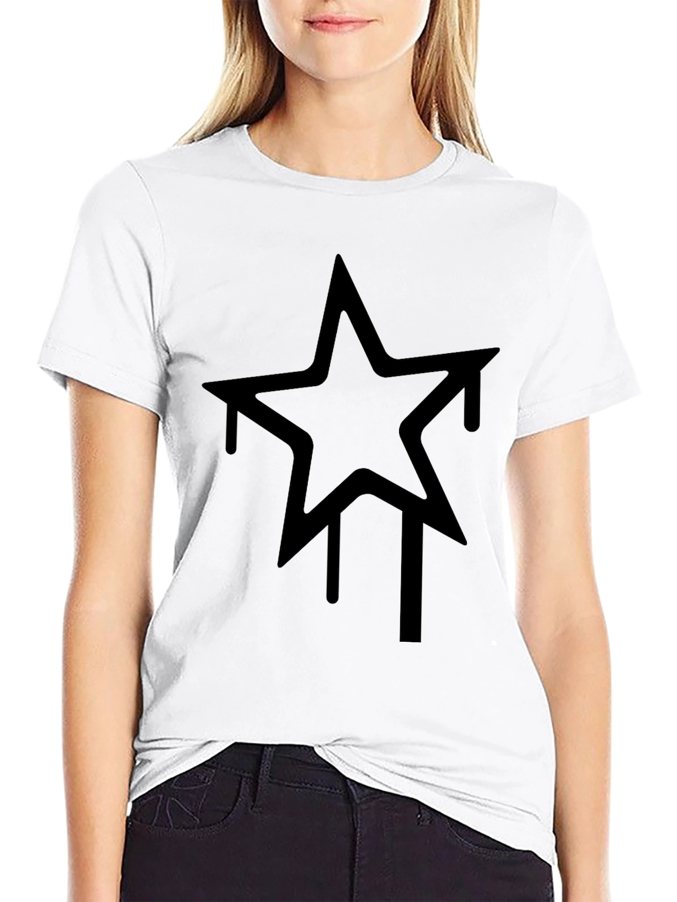 Black Urban Star Graphic Tee - Black view 9