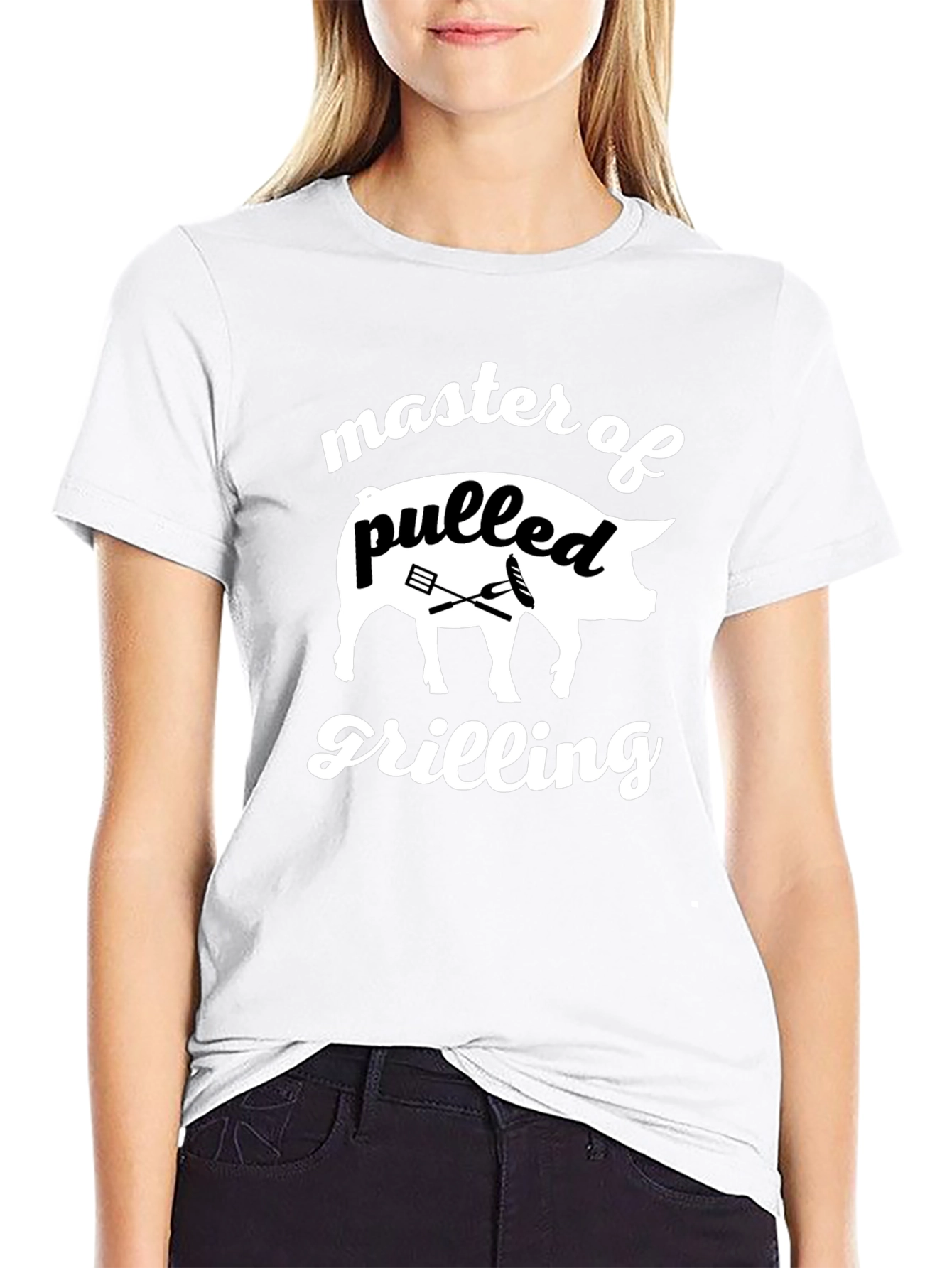 Black Master of Pulled Grilling Black T-Shirt view 9