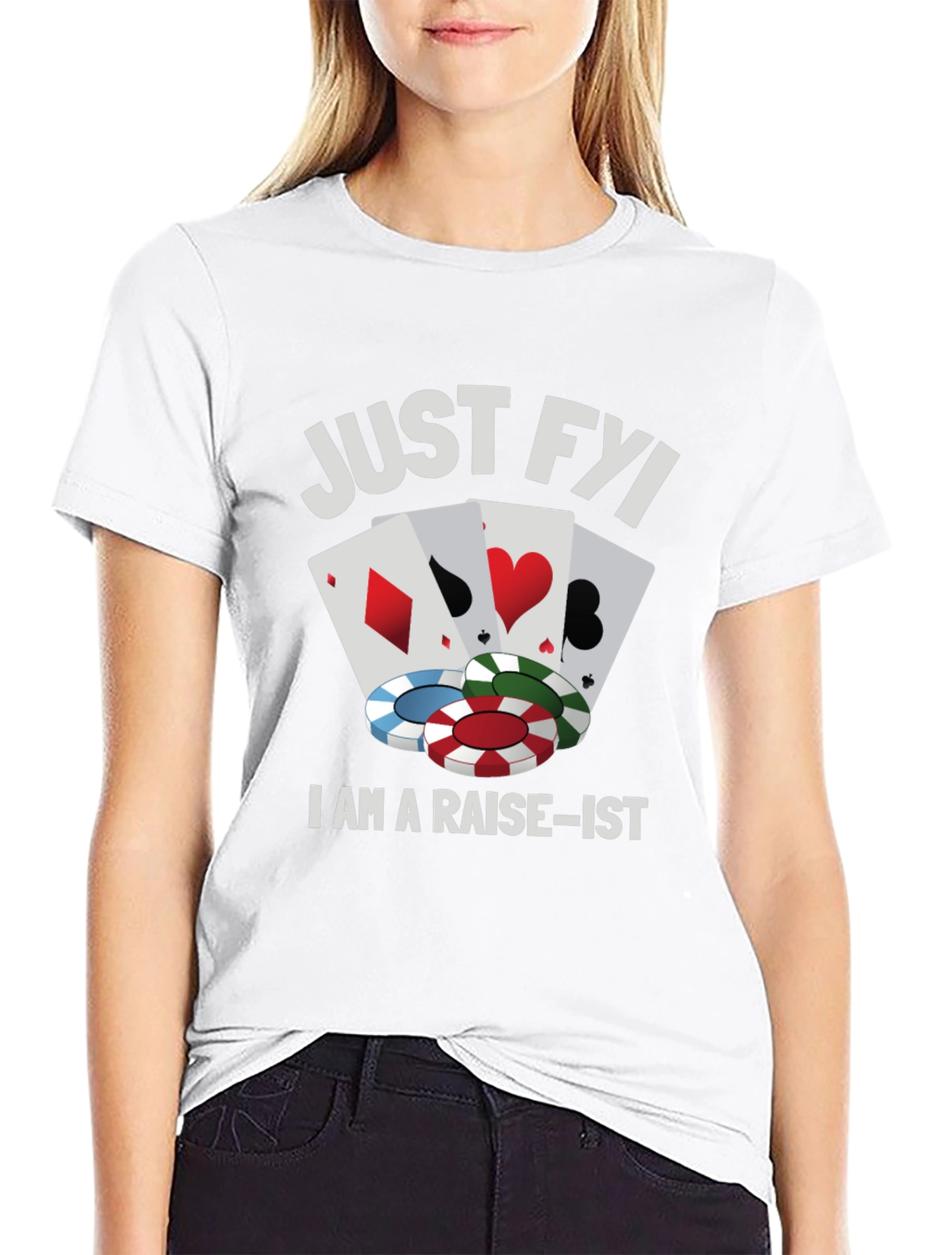 Black Poker Raise-ist Funny Graphic T-Shirt view 9