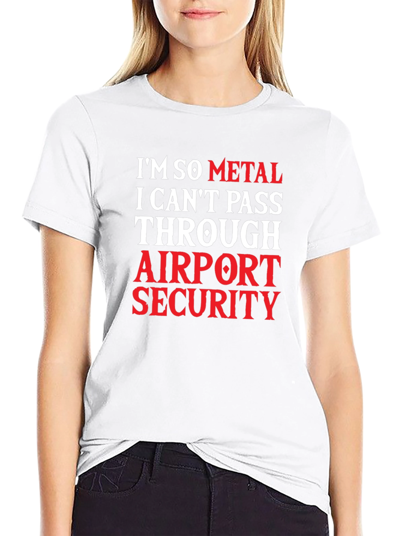 Black I'm So Metal Airport Security Graphic Tee view 9