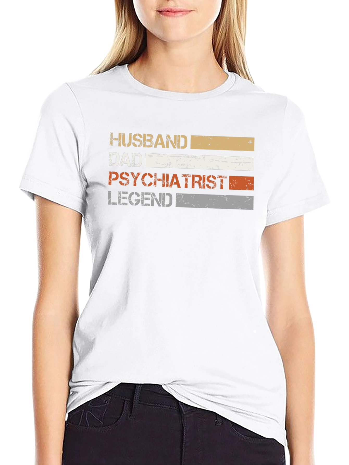 Black Husband Dad Psychiatrist Legend T-Shirt view 9