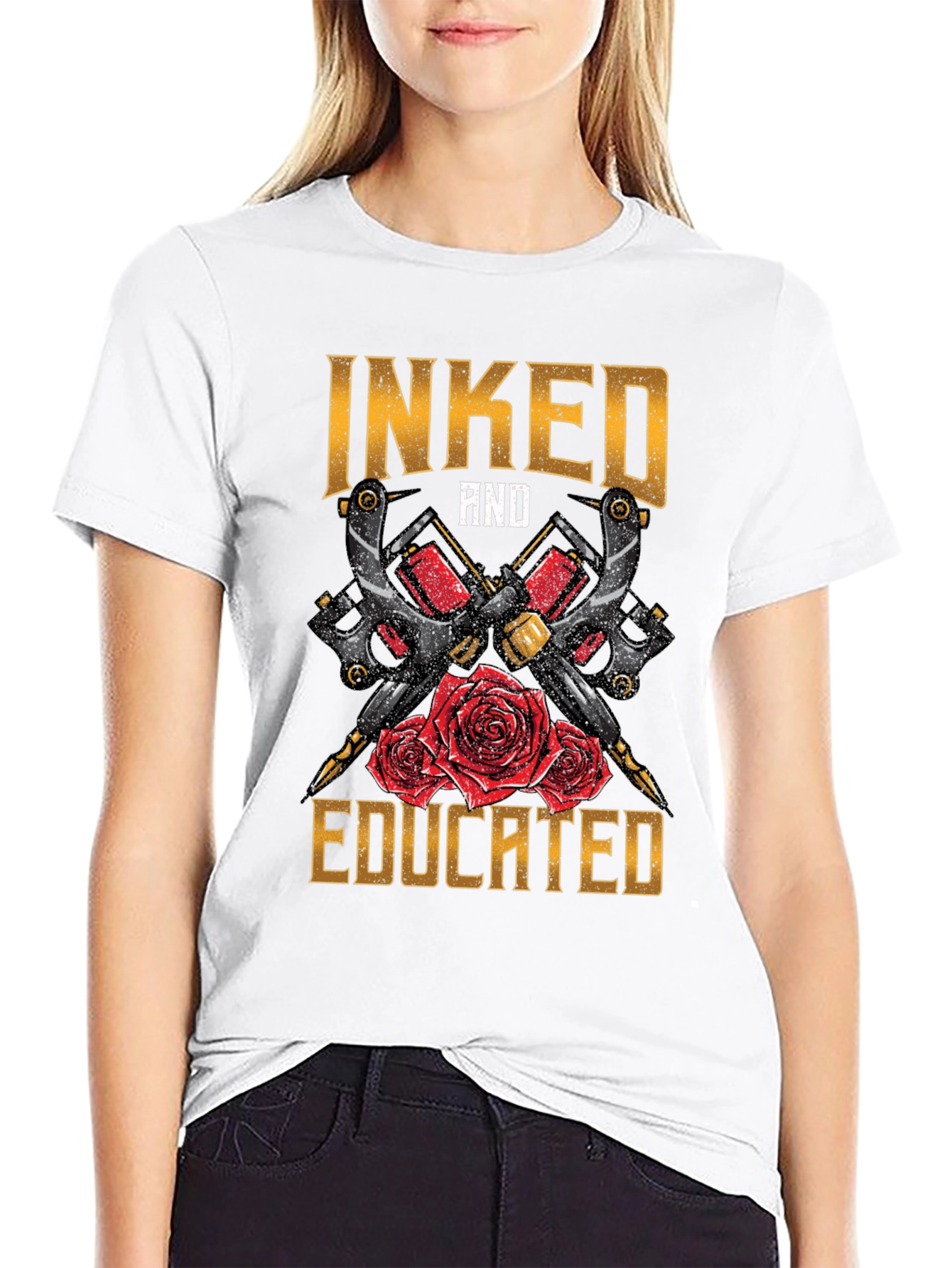 Black Inked and Educated Tattoo Artist T-Shirt view 9