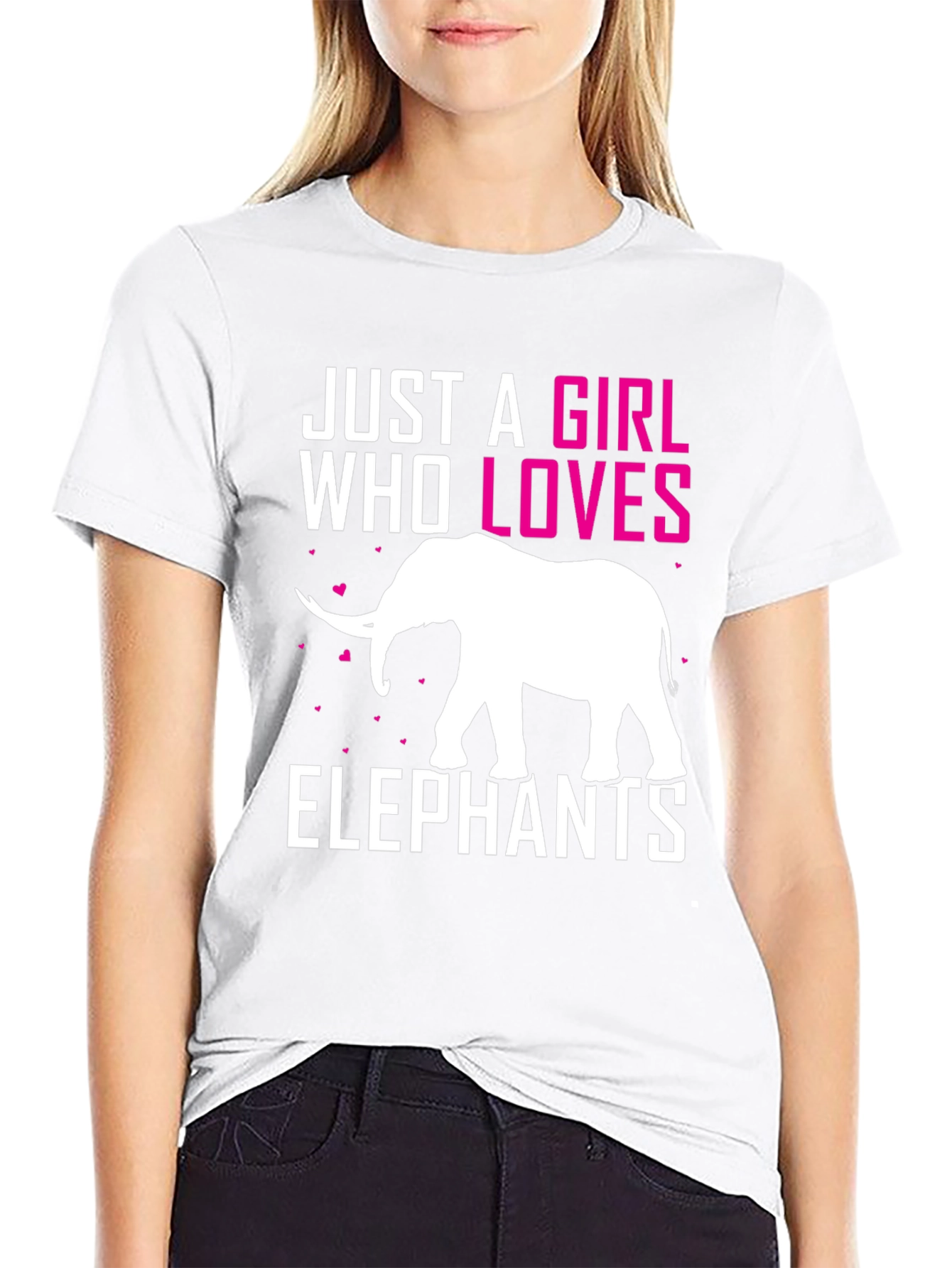 Black Just a Girl Who Loves Elephants T-Shirt view 9