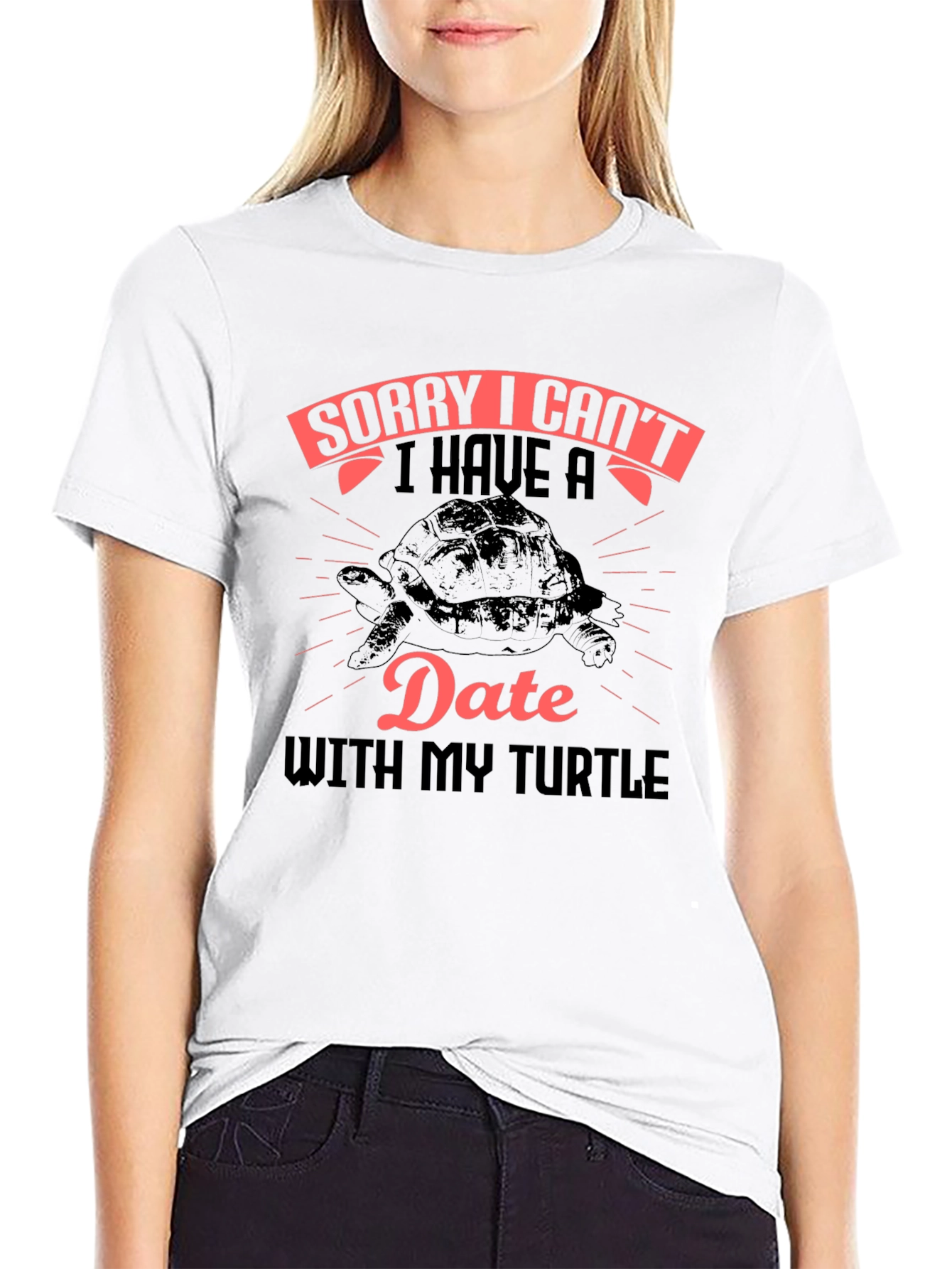Black Funny Turtle Date T-Shirt view 9