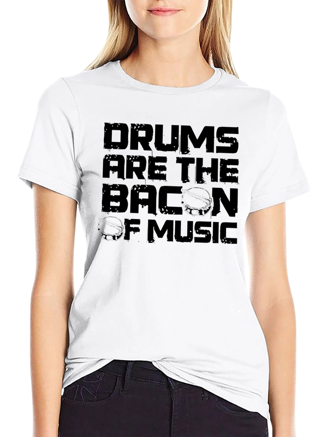 Black Drums are the Bacon of Music Graphic Tee view 9