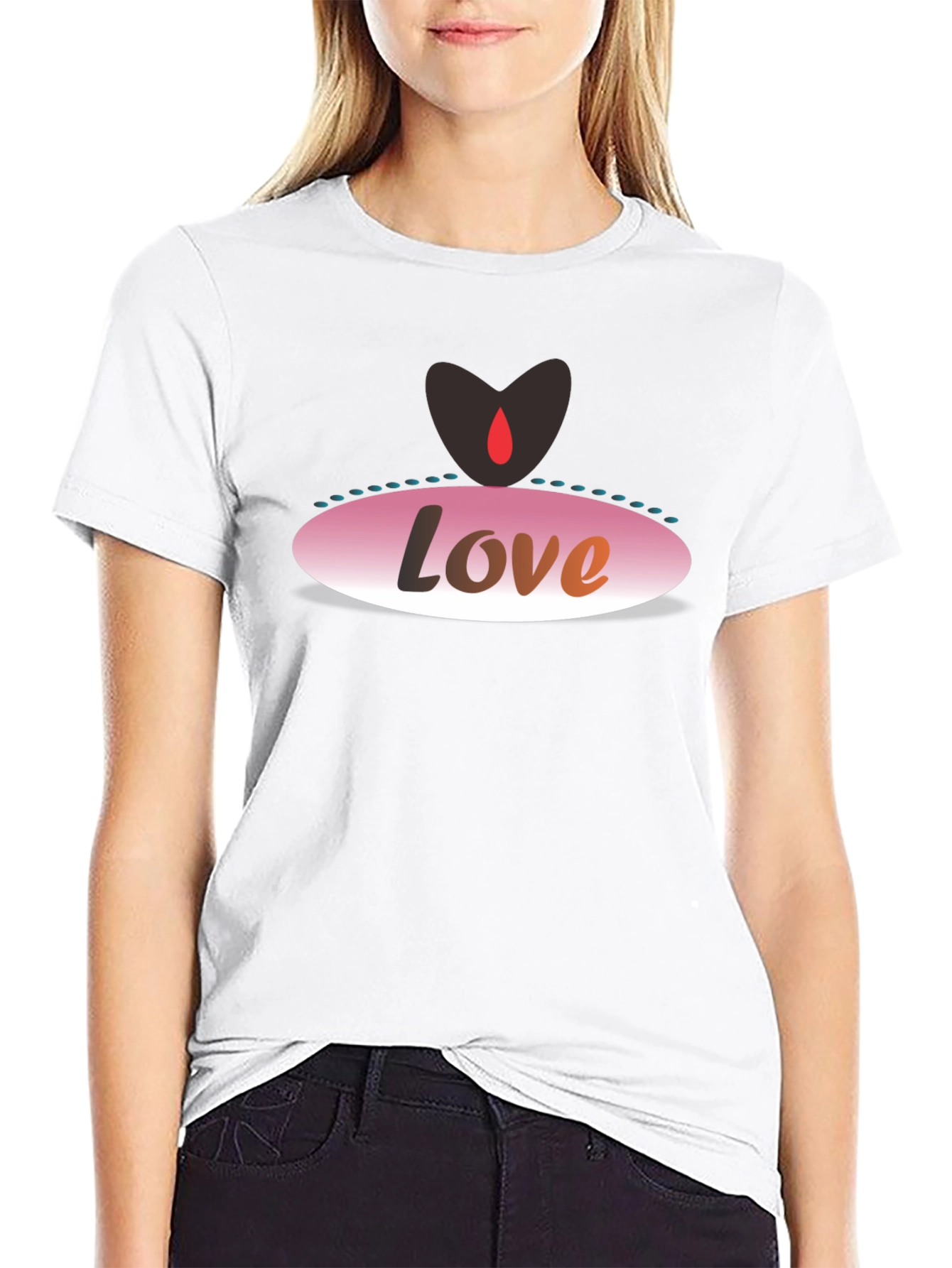 Black Love Graphic Black T-Shirt view 9
