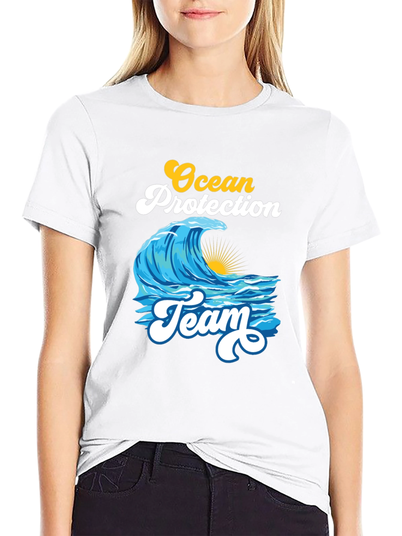 Black Ocean Protection Team Black T-Shirt view 9