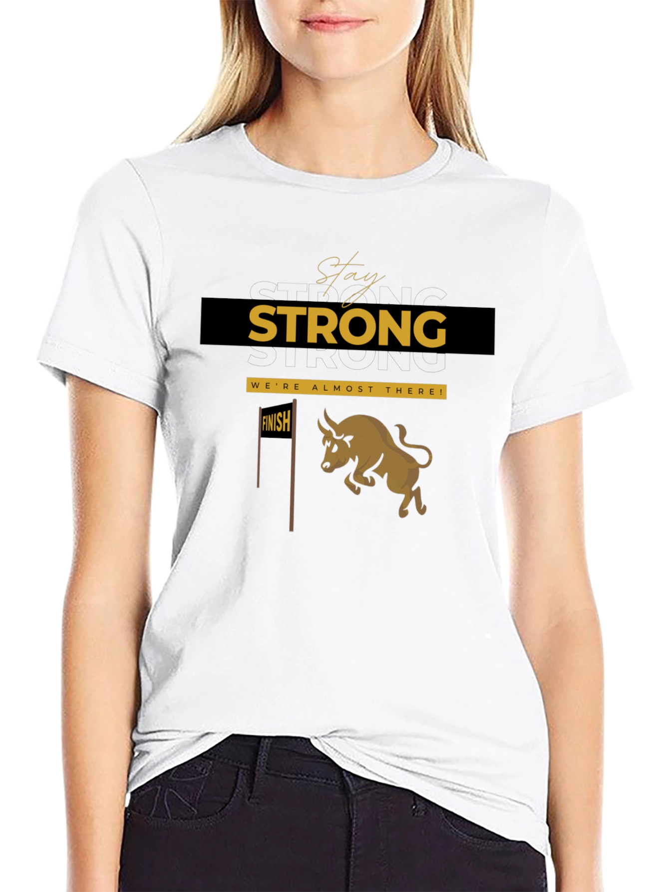 Stay Strong Bull Graphic T-Shirt - 9