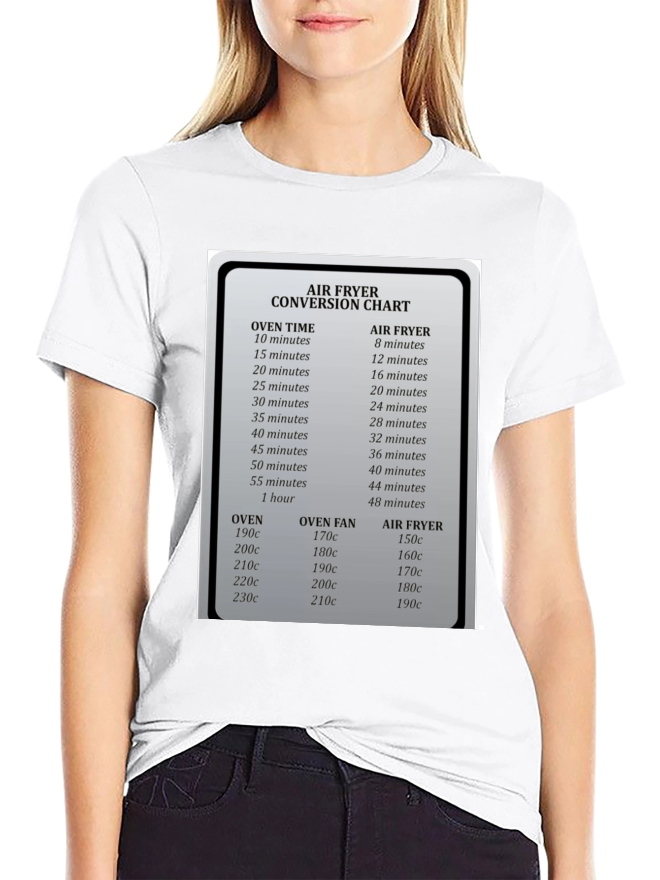 Air Fryer Conversion Chart Graphic T-Shirt - 9