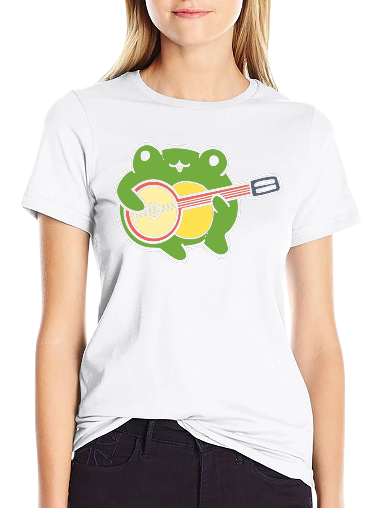 Black Frog Banjo T-Shirt - Cute Musical Tee view 9