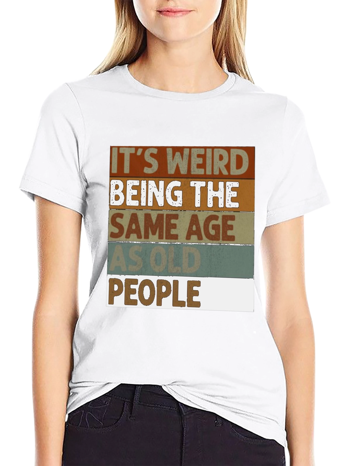 Black Funny "Same Age as Old People" Graphic Tee view 9