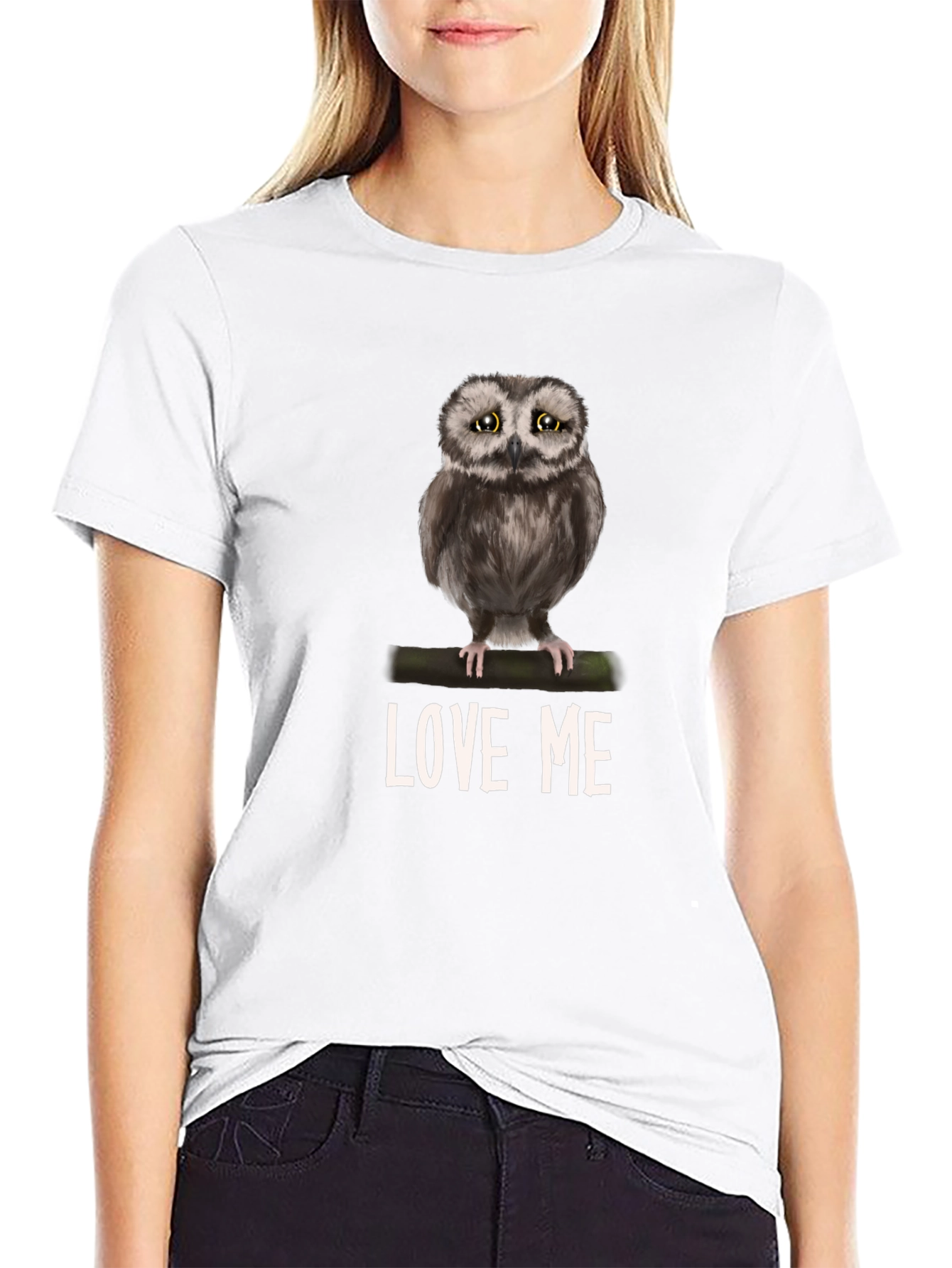 Black Owl Love Me Graphic T-Shirt view 9
