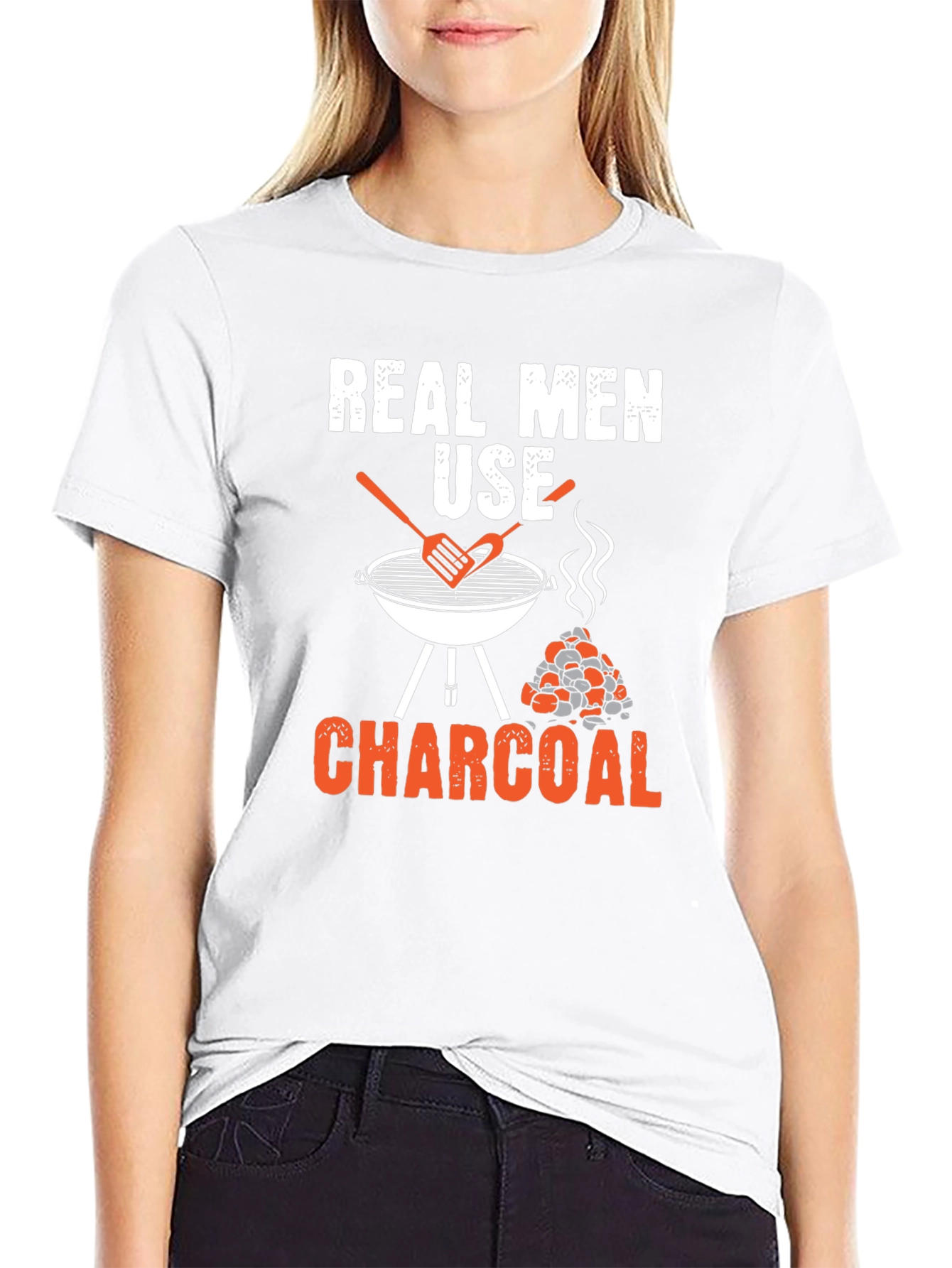 Black Real Men Use Charcoal Graphic Tee view 9