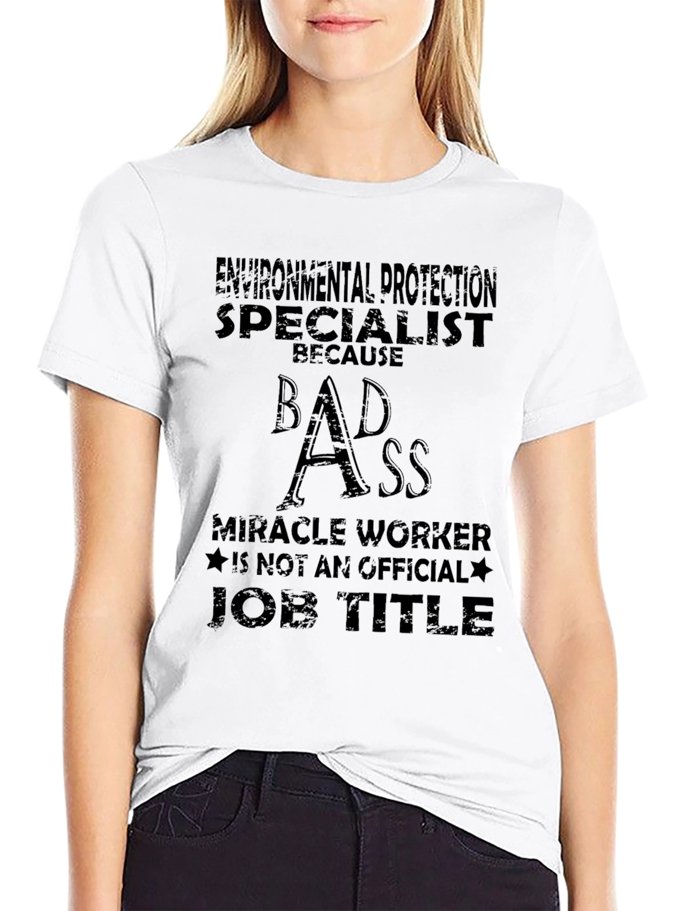 Black Environmental Protection Specialist Funny T-Shirt view 9