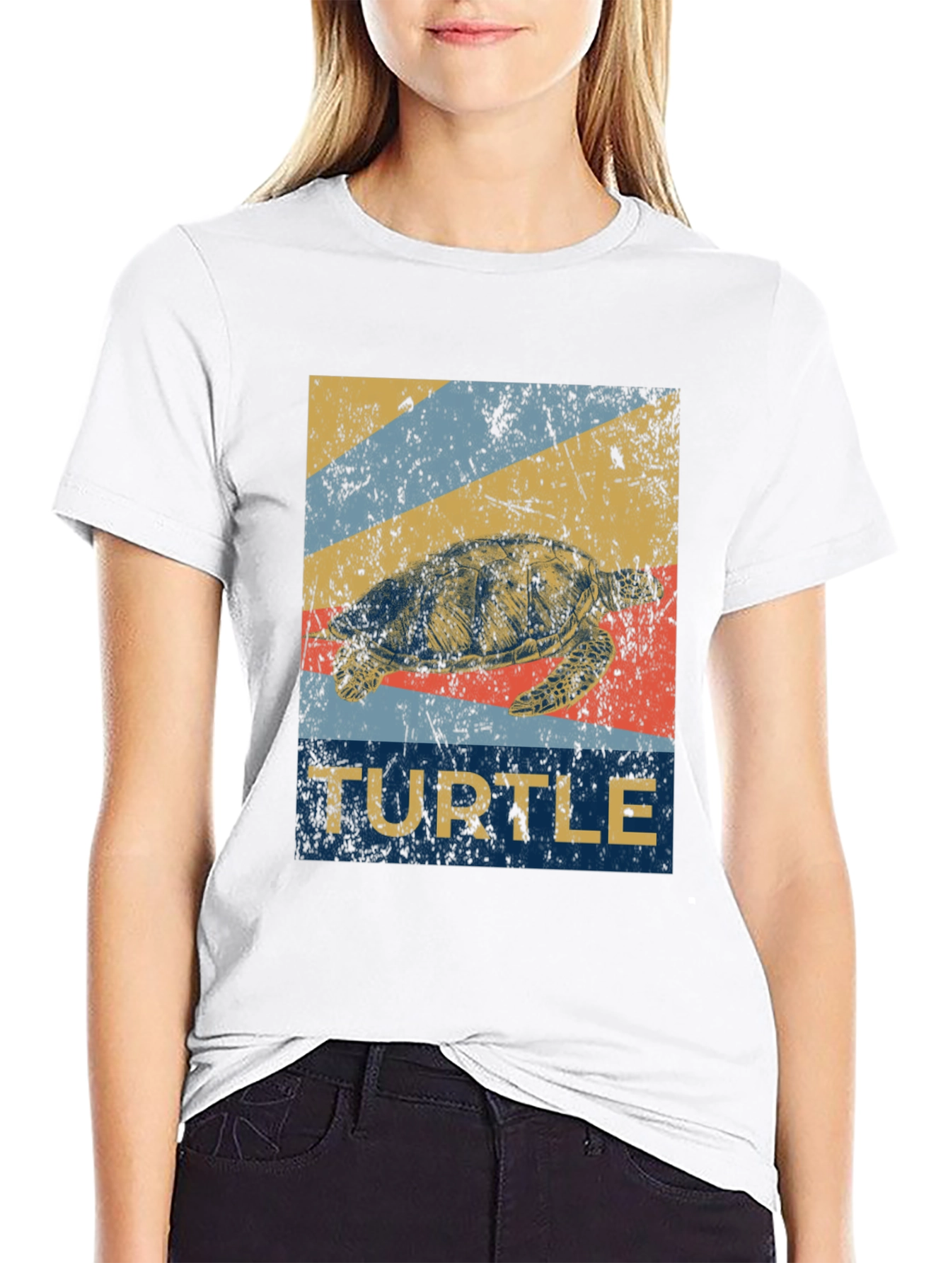 Black Vintage Turtle T-Shirt - Retro Sea Life Graphic Tee view 9