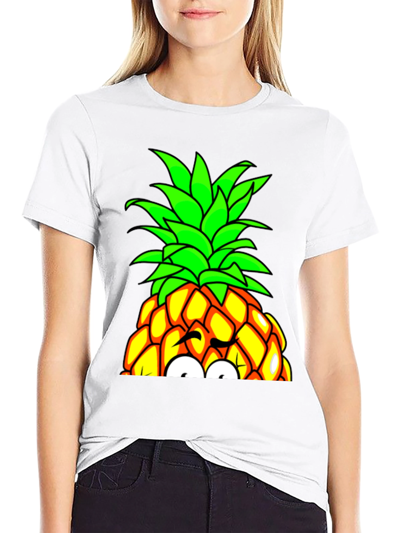 Black Fun Pineapple Graphic Tee - Quirky Design view 9