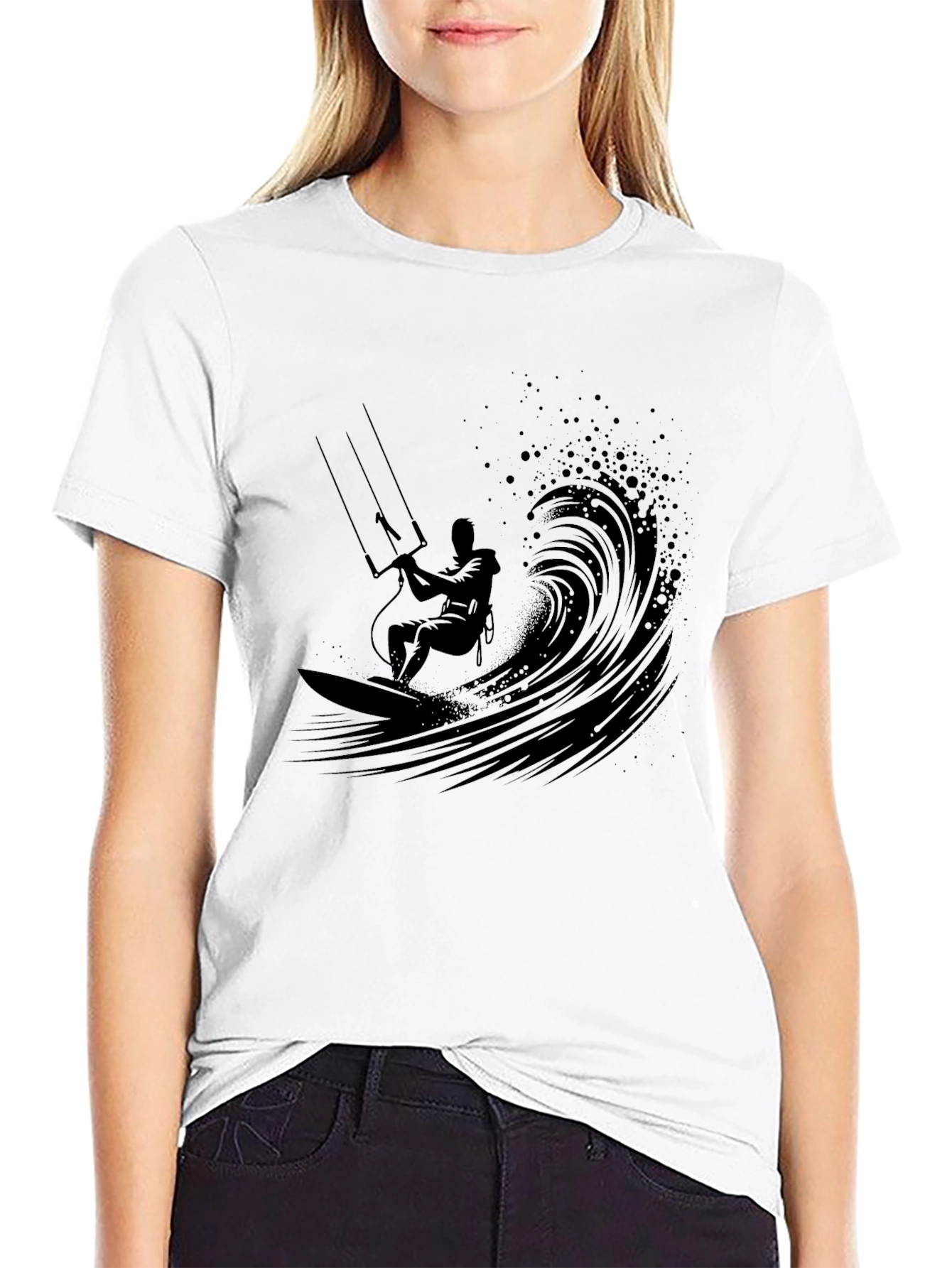 Black Kitesurfer Graphic Tee - Ride the Wave view 9